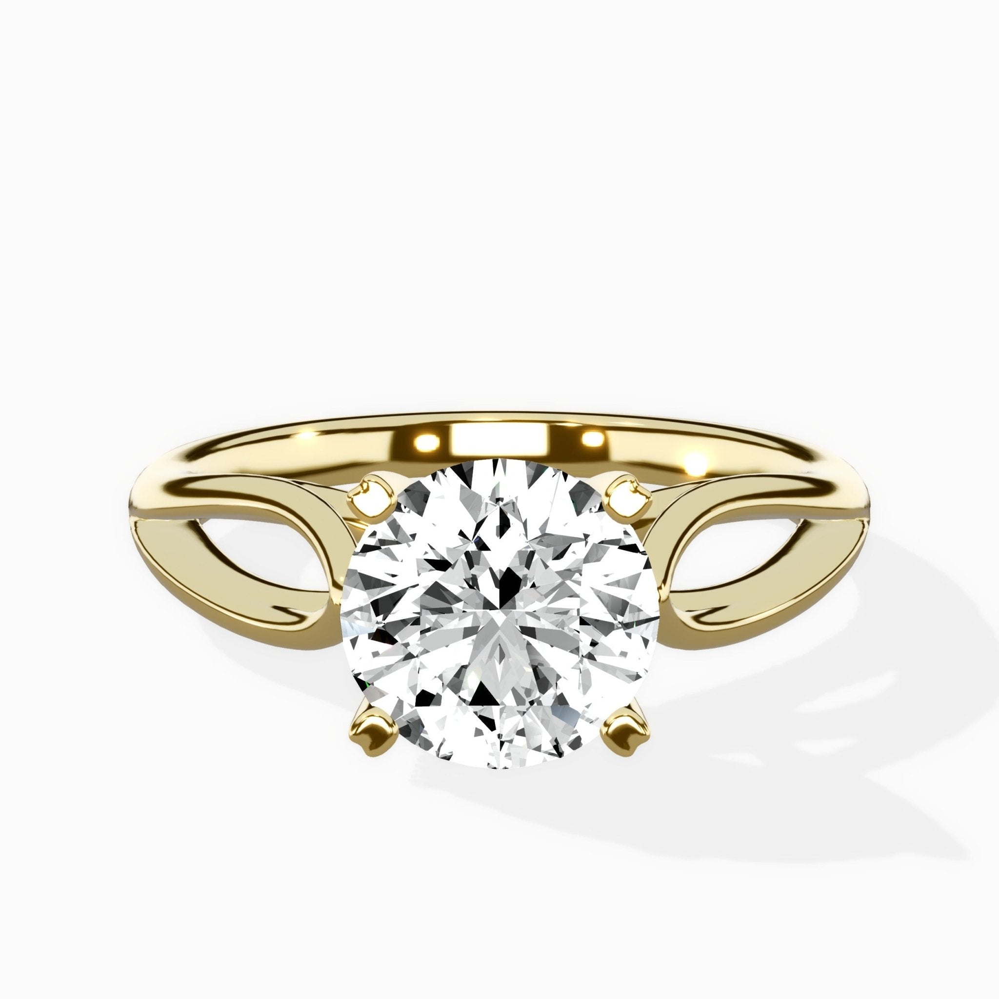 Split Shank Open Gallery Solitaire Ring Engagement Ring - The Better Diamonds