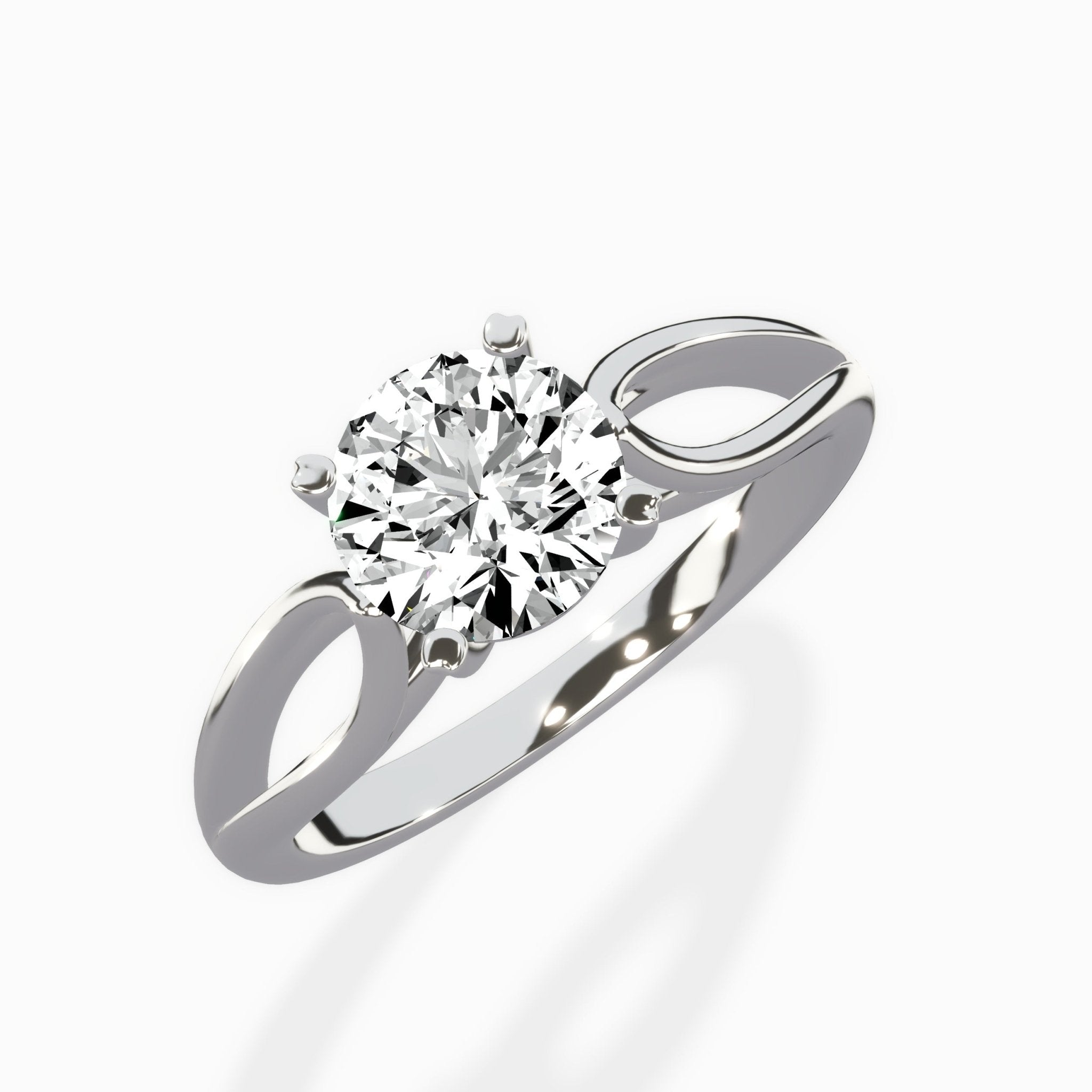 Split Shank Open Gallery Solitaire Ring Engagement Ring - The Better Diamonds