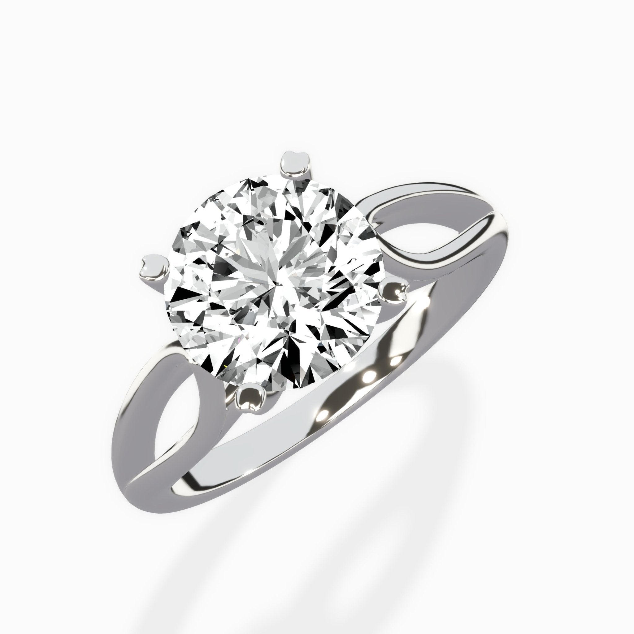 Split Shank Open Gallery Solitaire Ring Engagement Ring - The Better Diamonds
