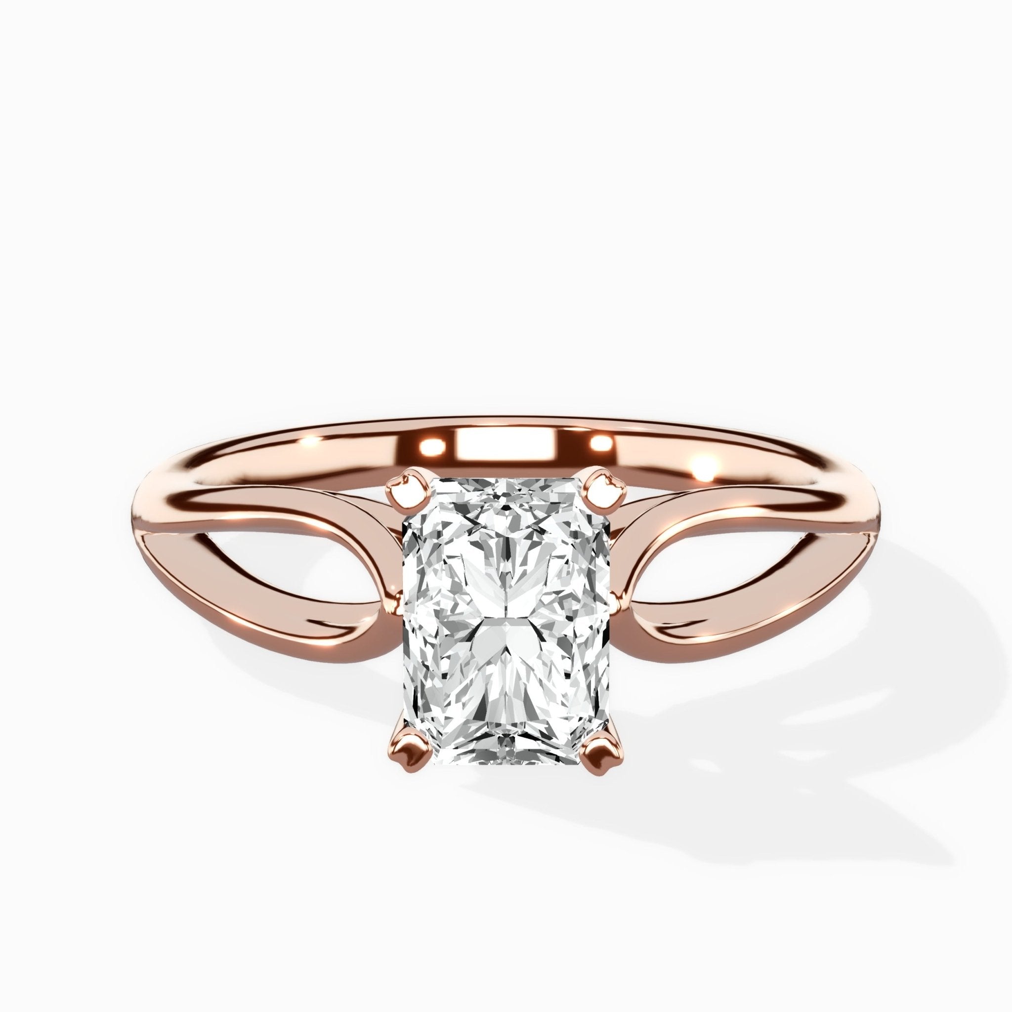 Split Shank Open Gallery Solitaire Ring Engagement Ring - The Better Diamonds