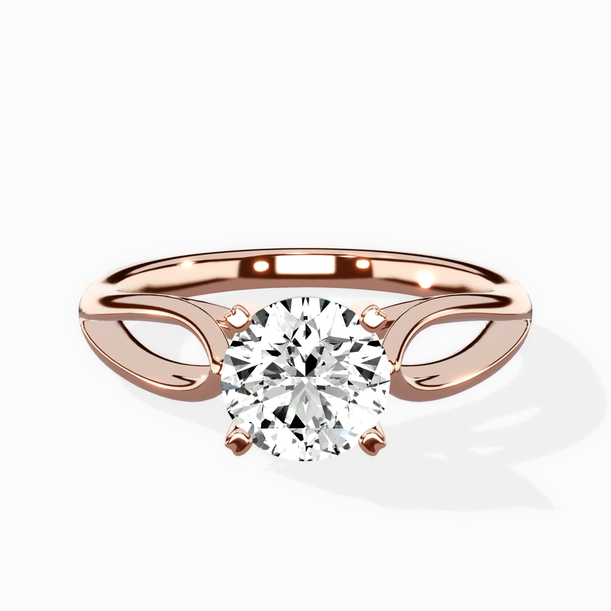 Split Shank Open Gallery Solitaire Ring Engagement Ring - The Better Diamonds