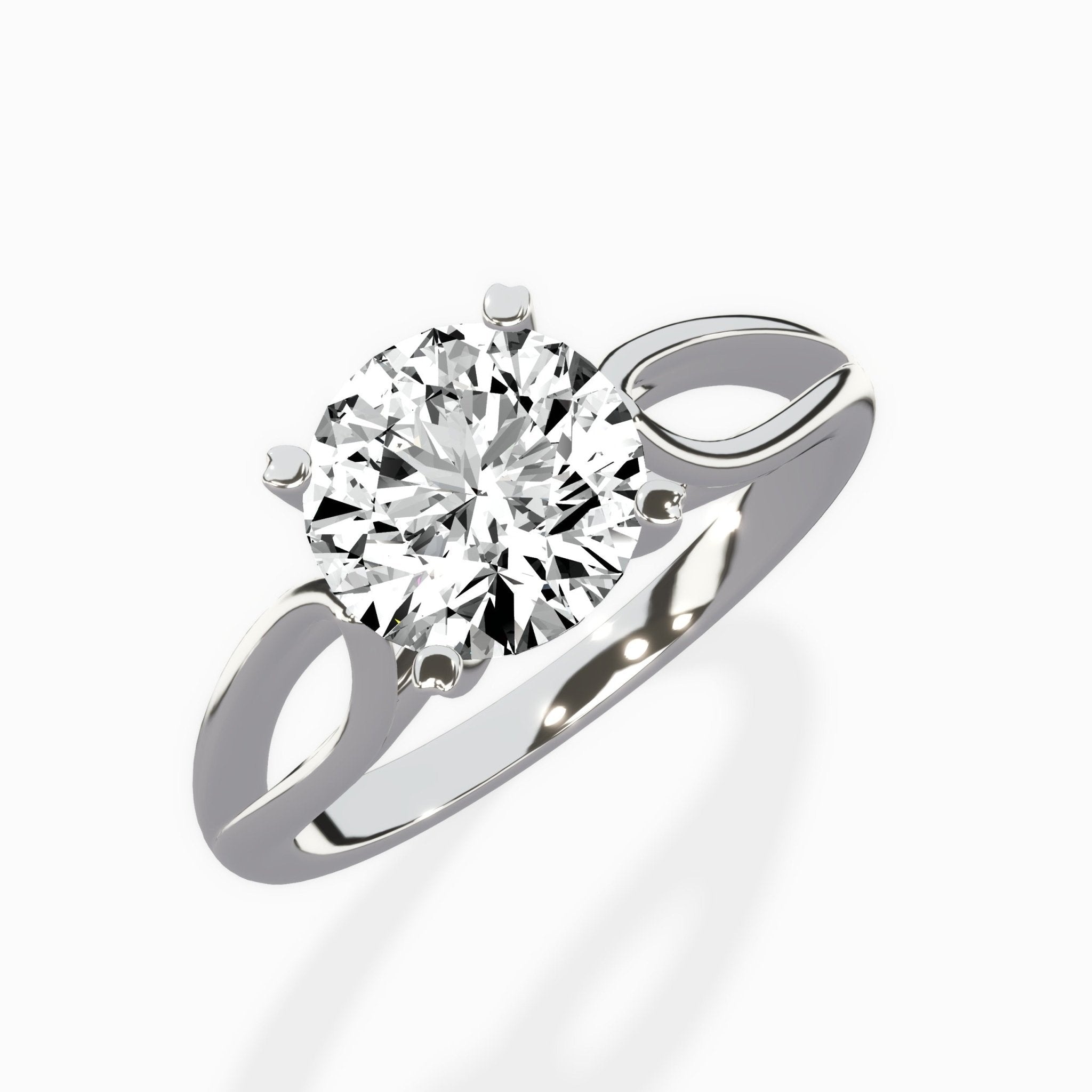 Split Shank Open Gallery Solitaire Ring Engagement Ring - The Better Diamonds