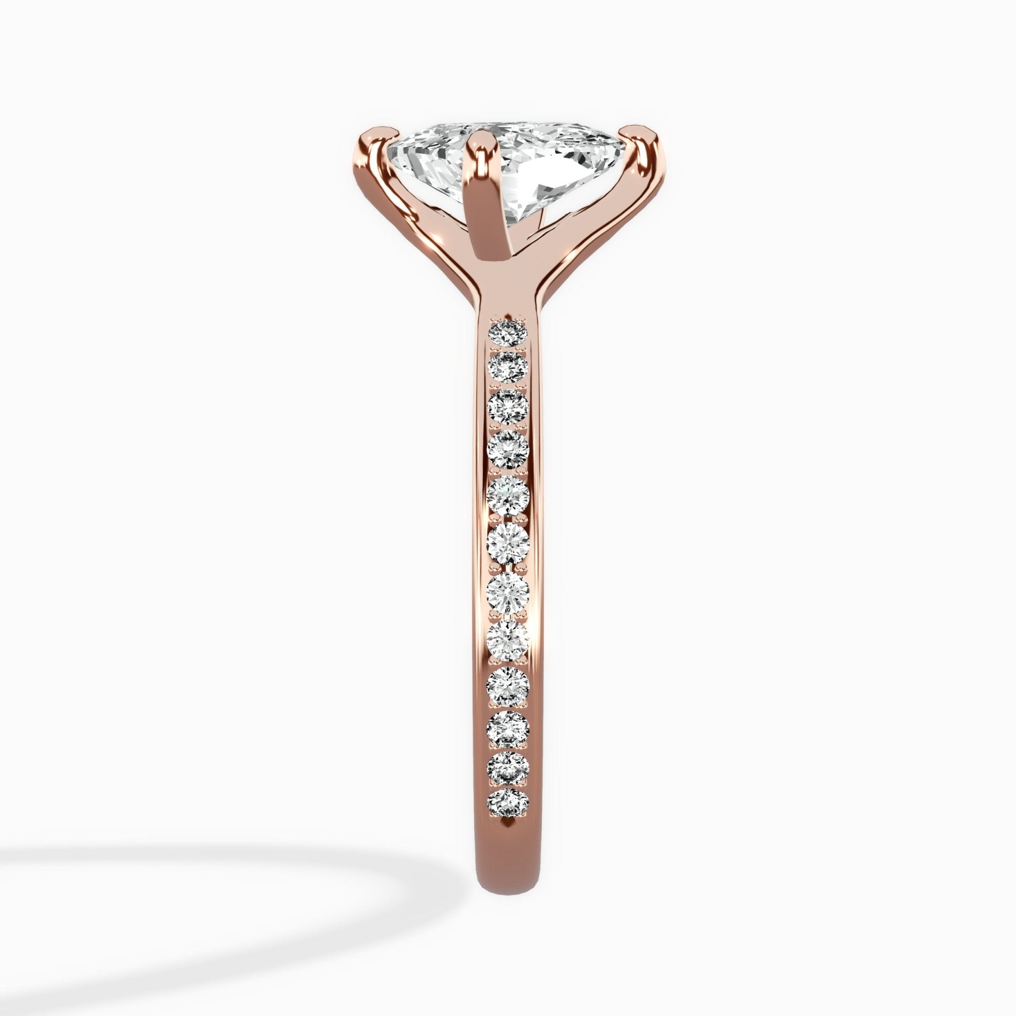 Split Shank Pave Solitaire Ring Engagement Ring - The Better Diamonds