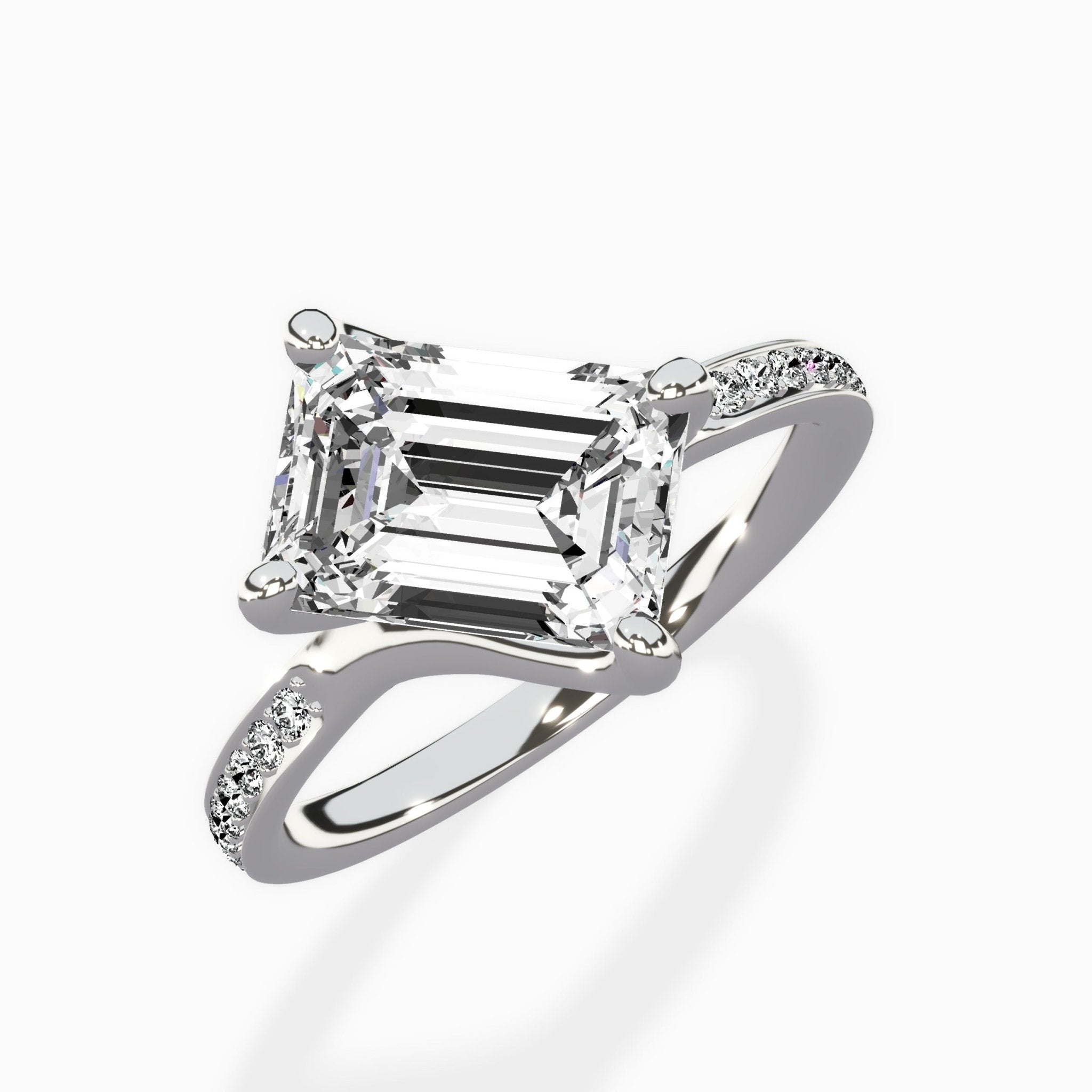 Split Shank Pave Solitaire Ring Engagement Ring - The Better Diamonds