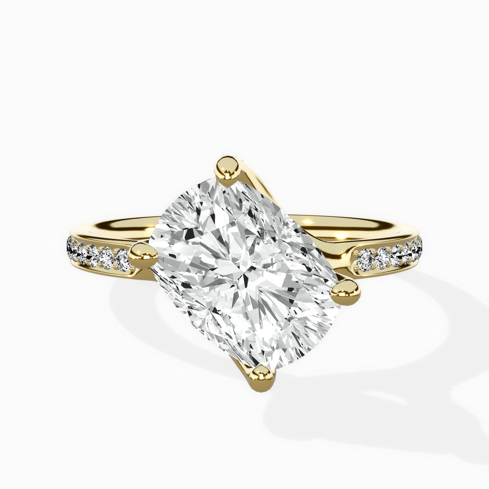 Split Shank Pave Solitaire Ring Engagement Ring - The Better Diamonds