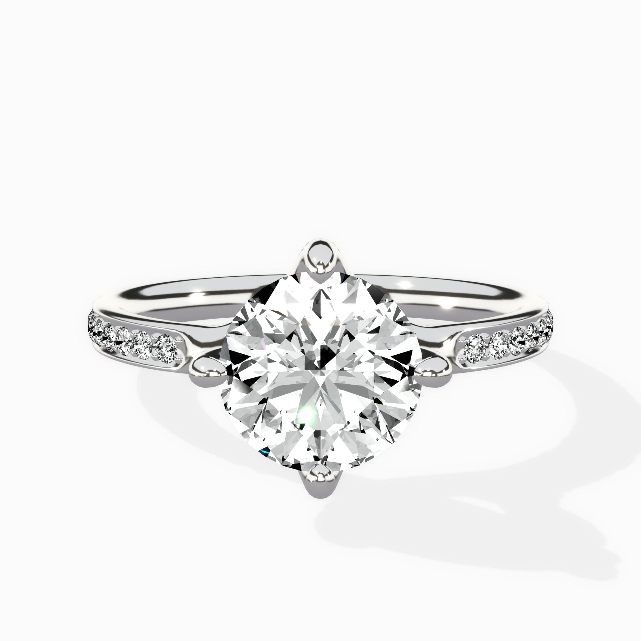 Split Shank Pave Solitaire Ring Engagement Ring - The Better Diamonds