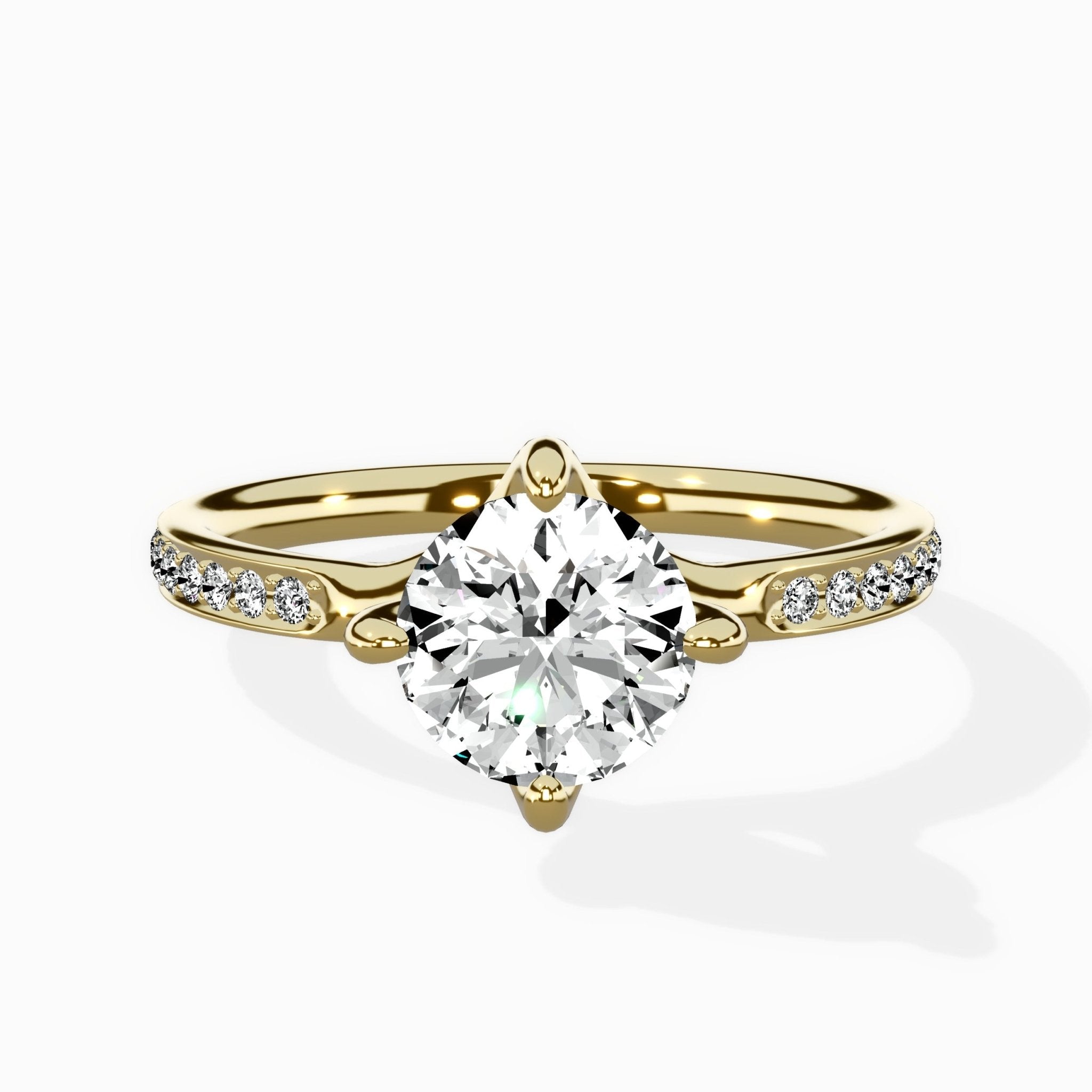 Split Shank Pave Solitaire Ring Engagement Ring - The Better Diamonds