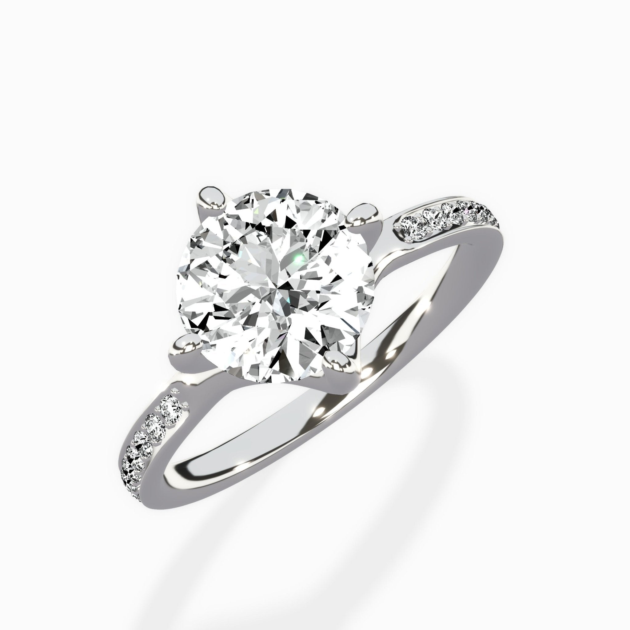 Split Shank Pave Solitaire Ring Engagement Ring - The Better Diamonds