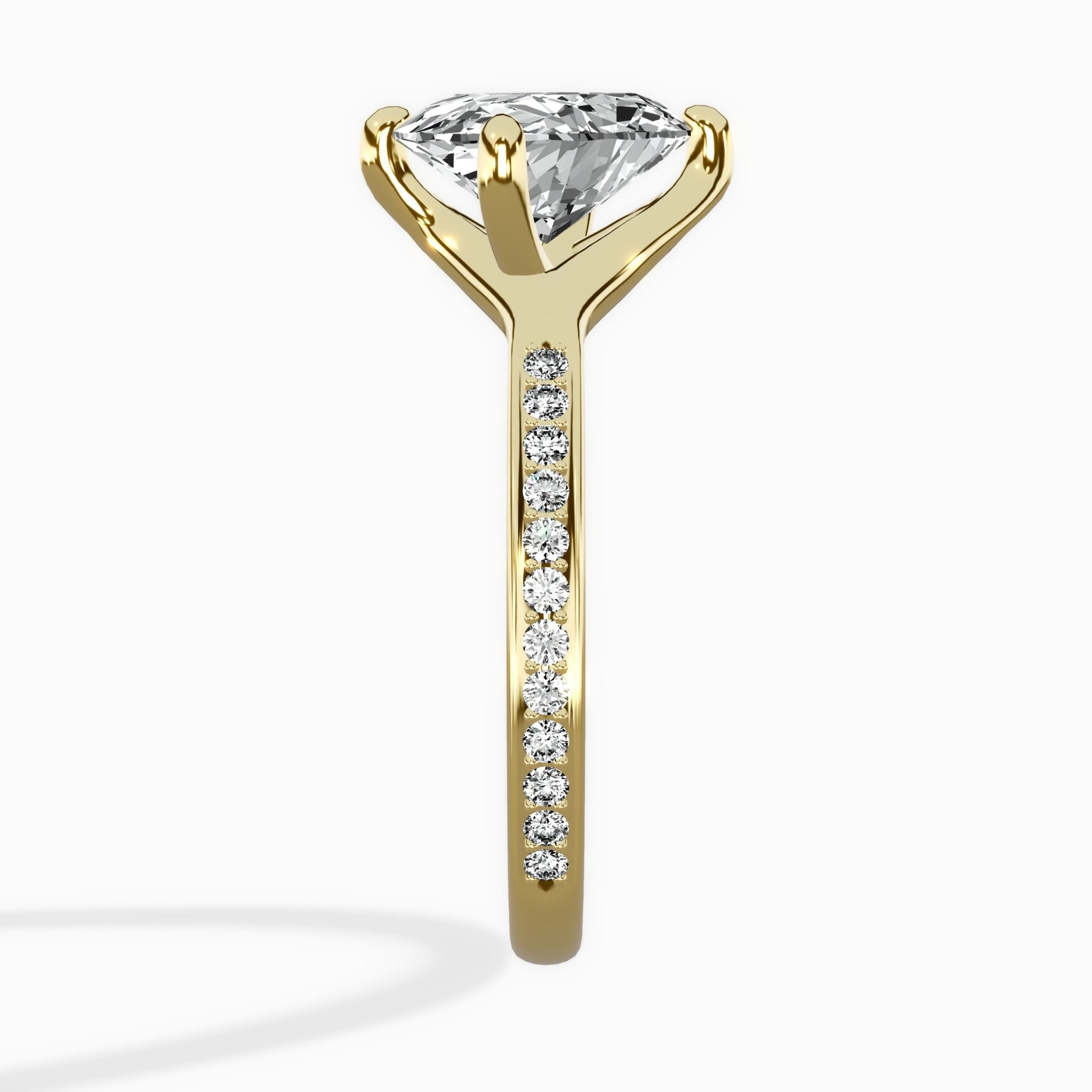 Split Shank Pave Solitaire Ring Engagement Ring - The Better Diamonds
