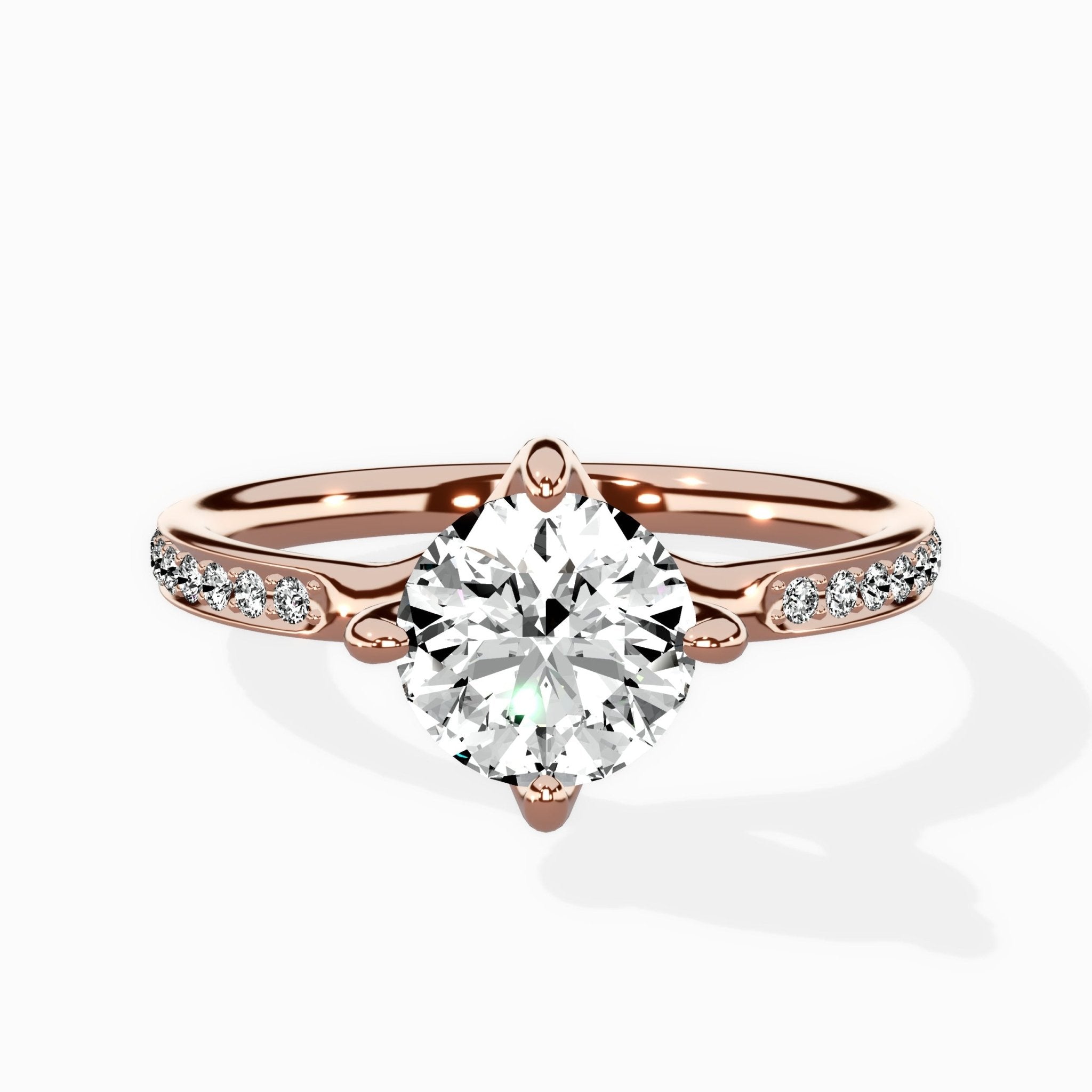 Split Shank Pave Solitaire Ring Engagement Ring - The Better Diamonds
