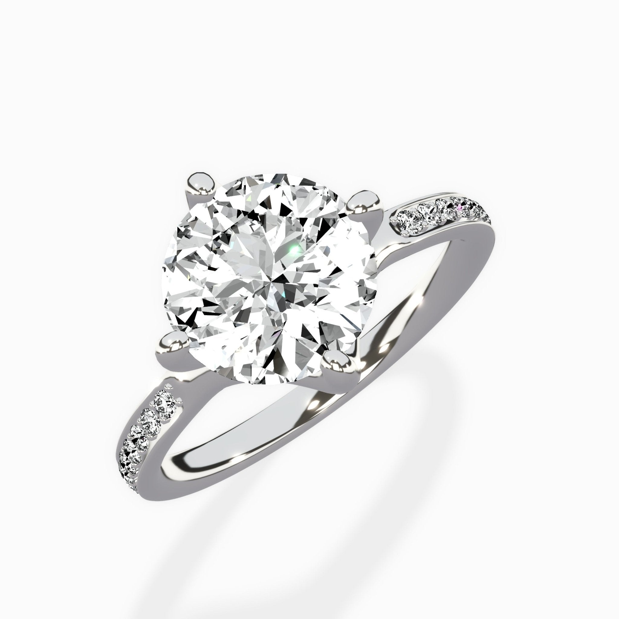 Split Shank Pave Solitaire Ring Engagement Ring - The Better Diamonds