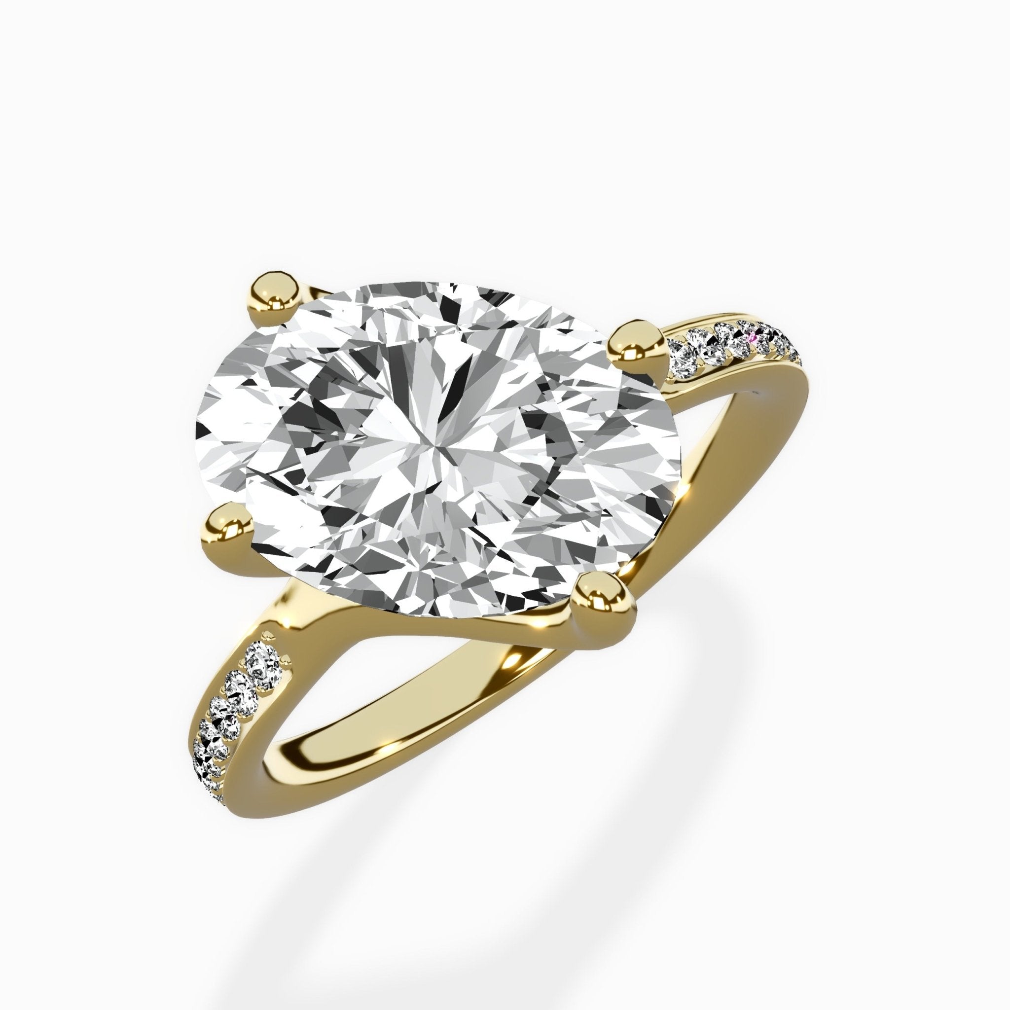 Split Shank Pave Solitaire Ring Engagement Ring - The Better Diamonds