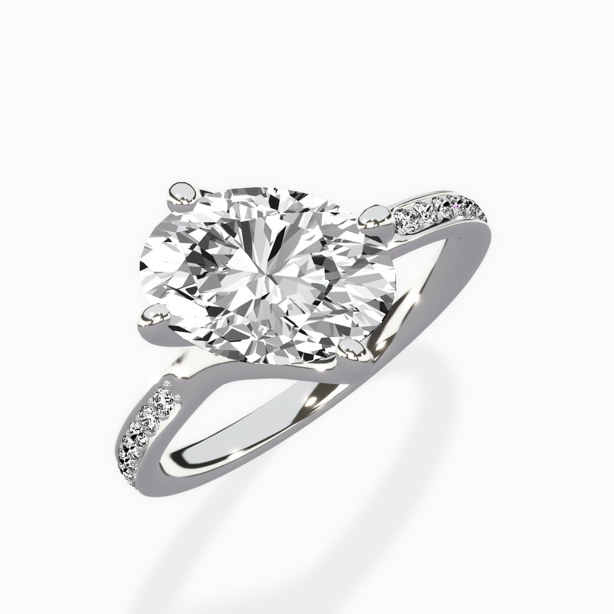 Split Shank Pave Solitaire Ring Engagement Ring - The Better Diamonds