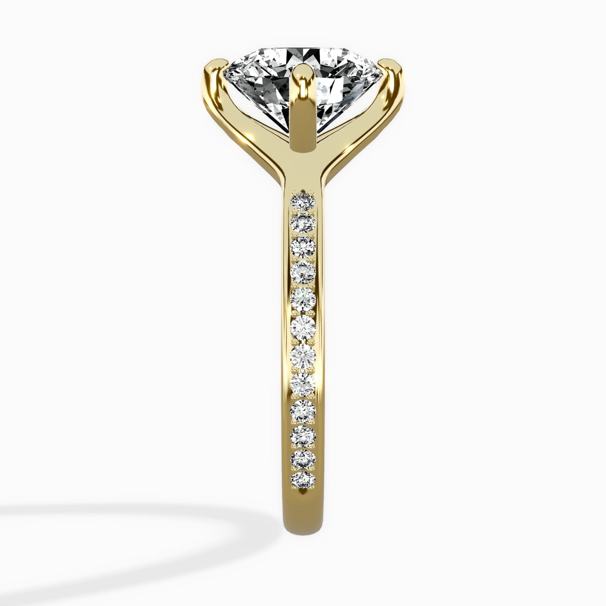 Split Shank Pave Solitaire Ring Engagement Ring - The Better Diamonds