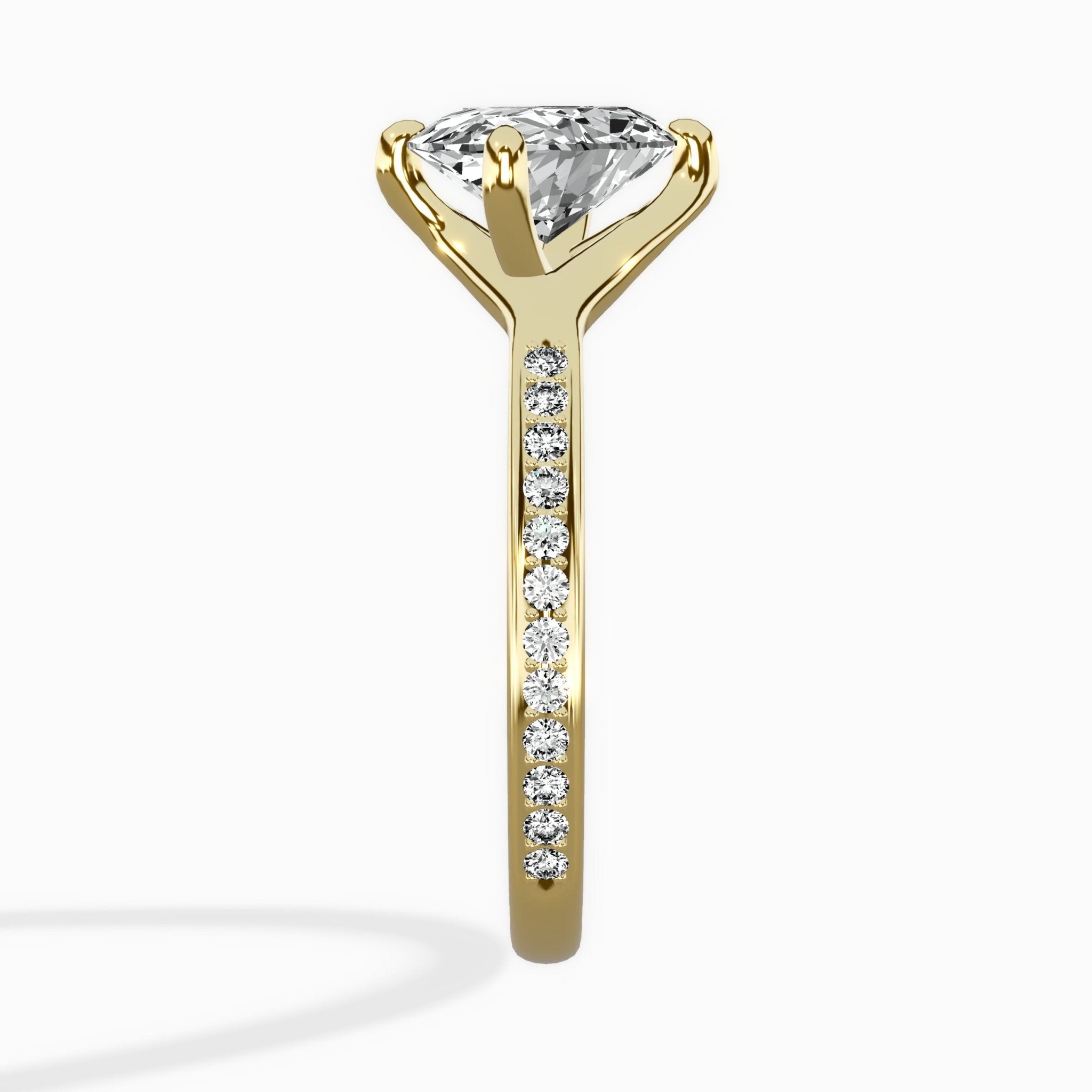 Split Shank Pave Solitaire Ring Engagement Ring - The Better Diamonds