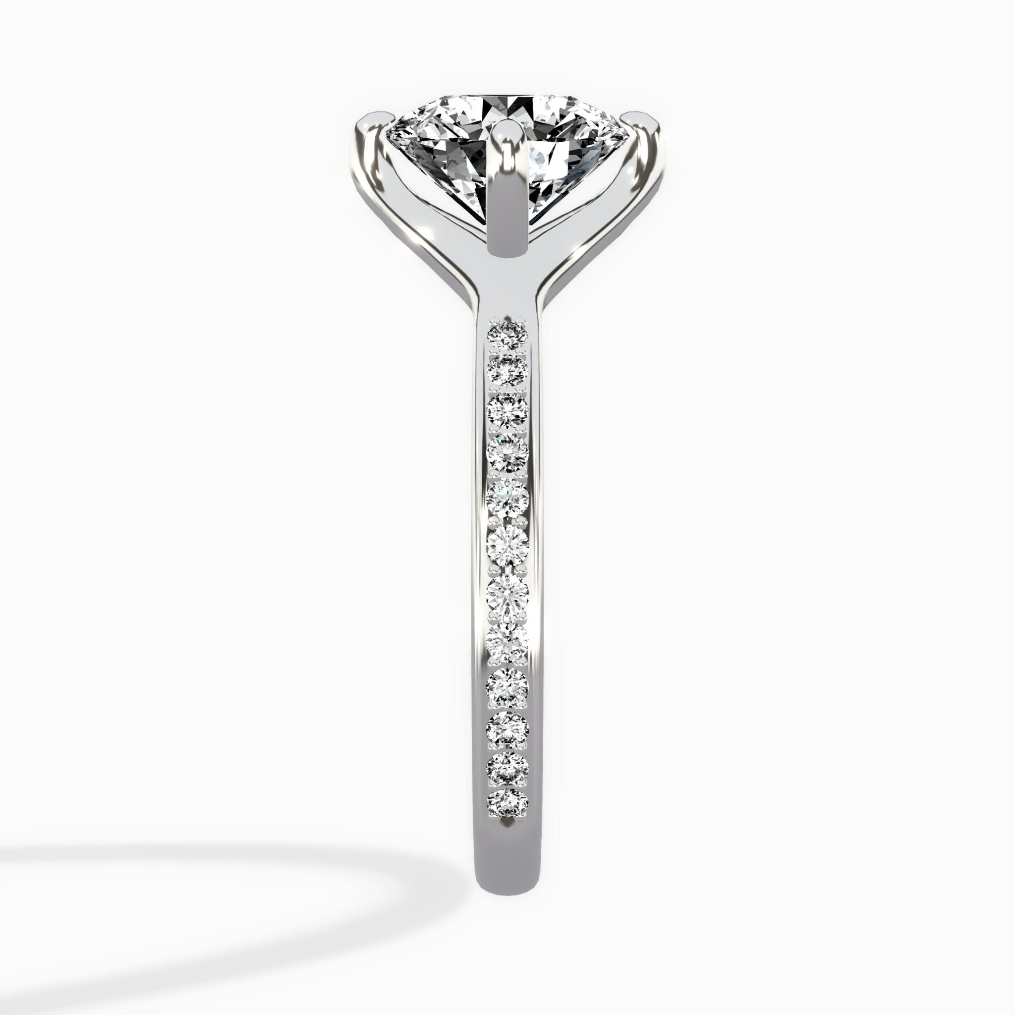 Split Shank Pave Solitaire Ring Engagement Ring - The Better Diamonds