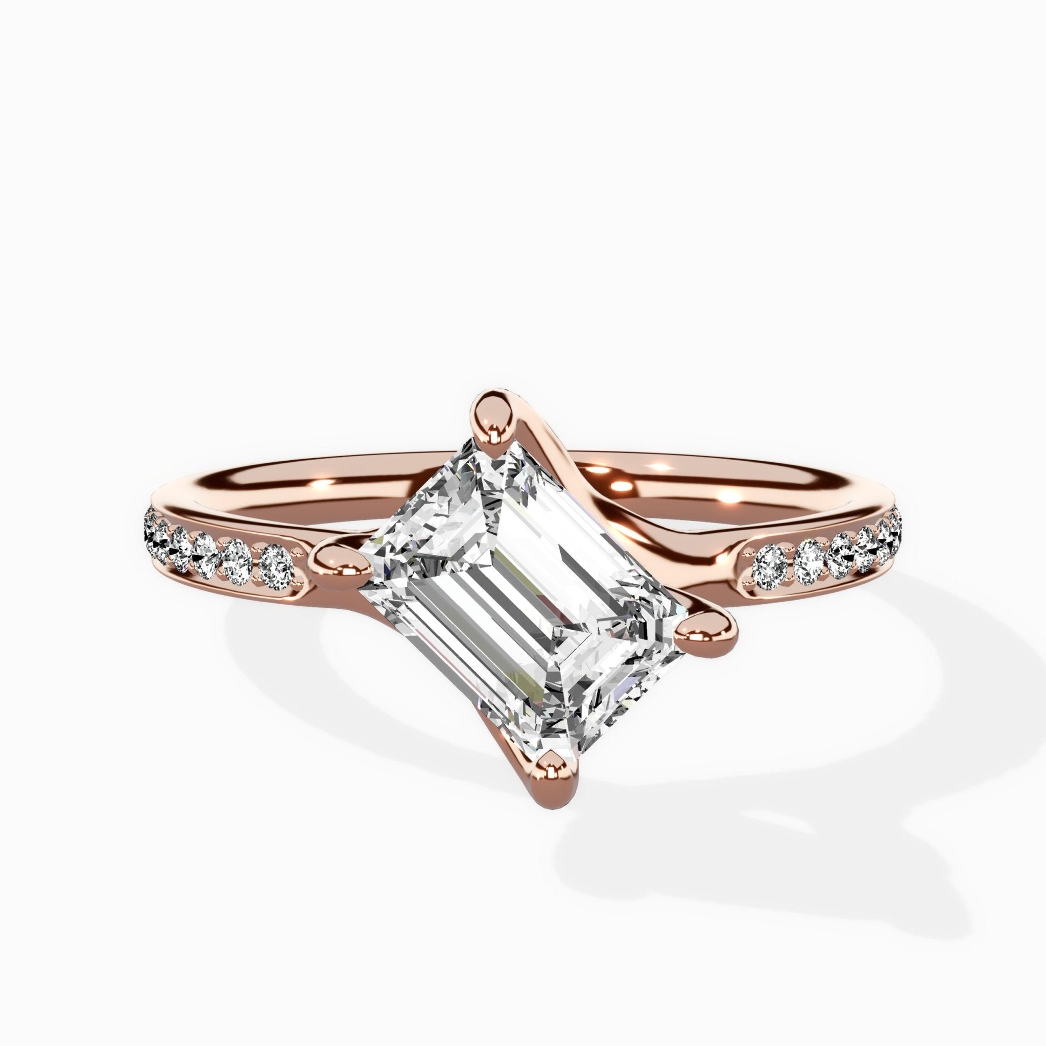 Split Shank Pave Solitaire Ring Engagement Ring - The Better Diamonds