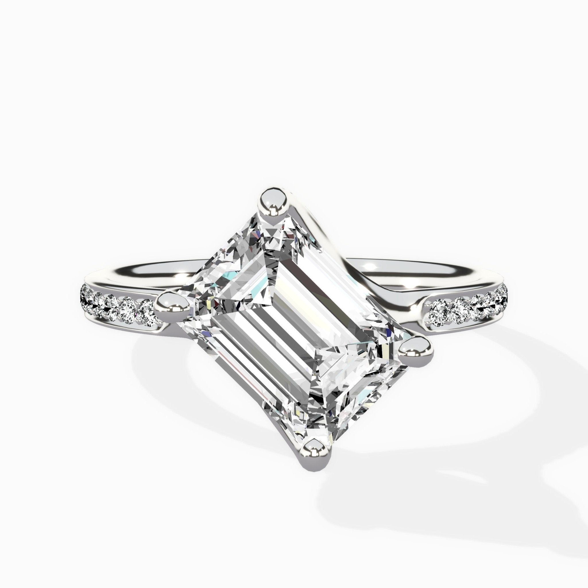 Split Shank Pave Solitaire Ring Engagement Ring - The Better Diamonds