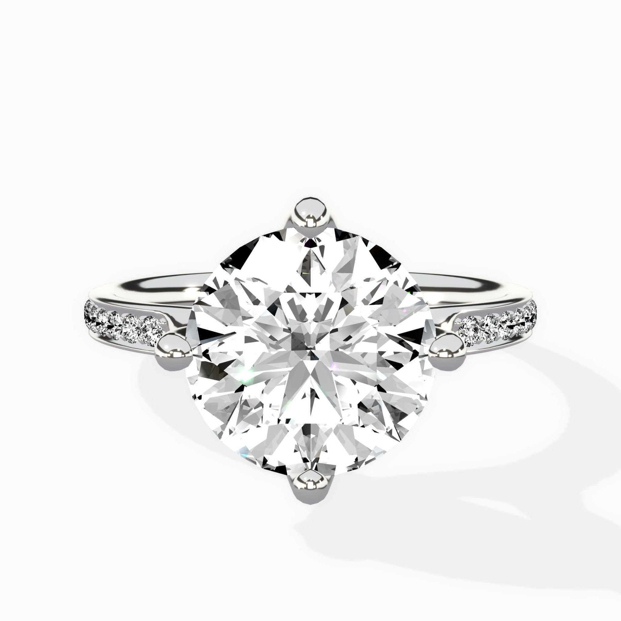 Split Shank Pave Solitaire Ring Engagement Ring - The Better Diamonds