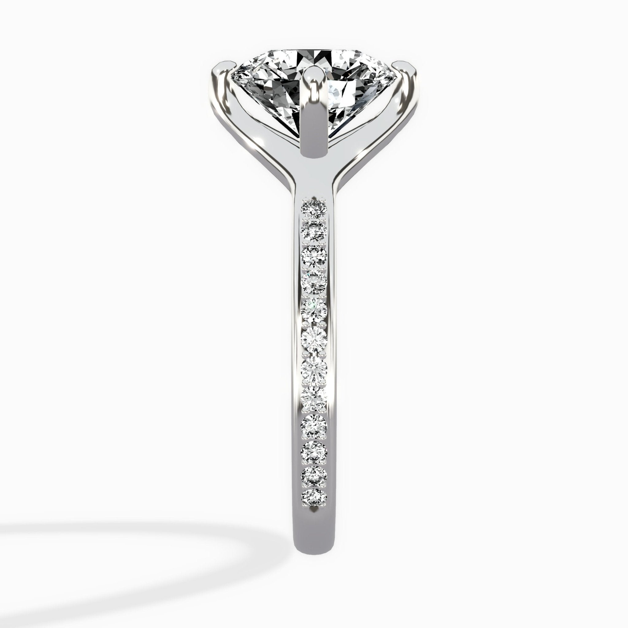 Split Shank Pave Solitaire Ring Engagement Ring - The Better Diamonds
