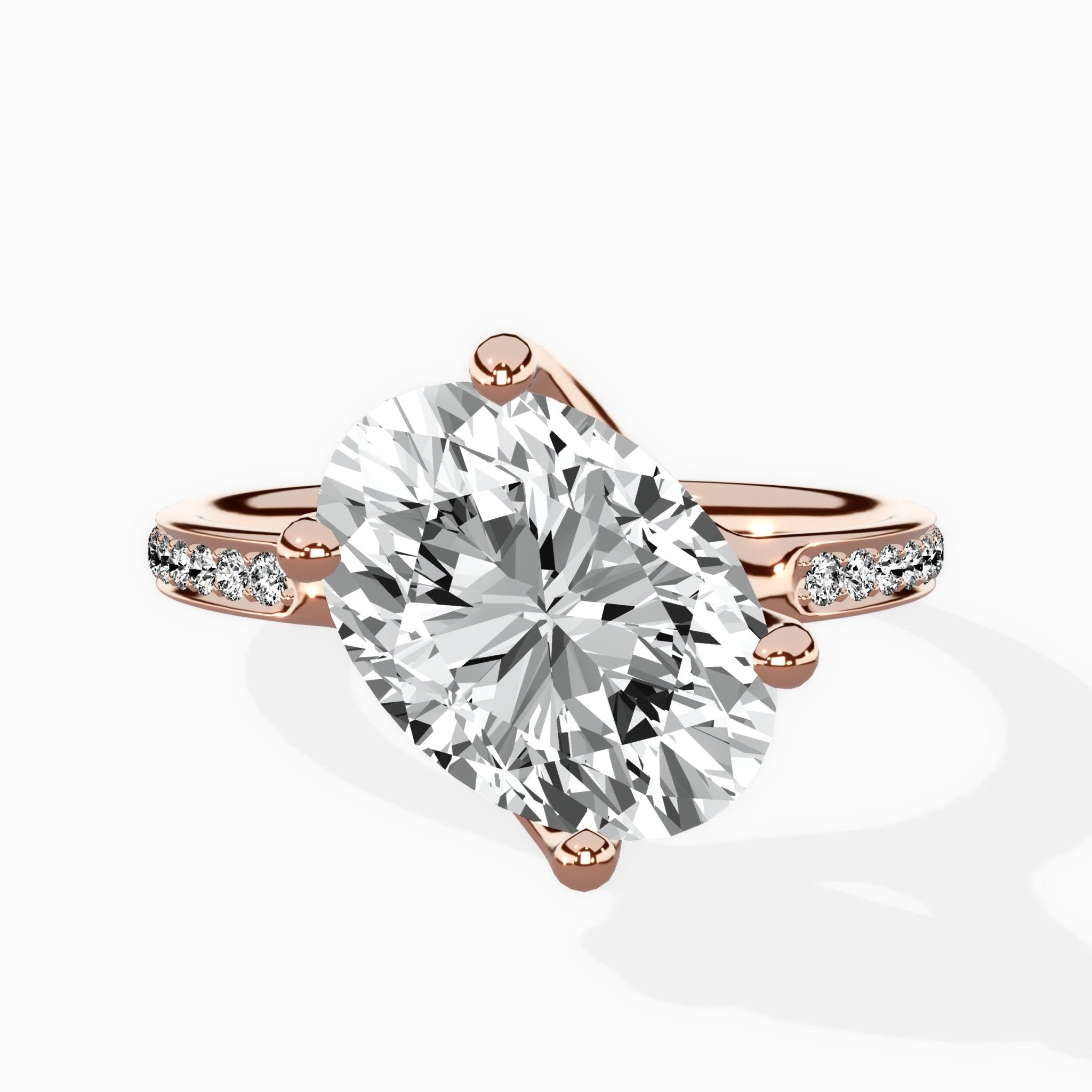 Split Shank Pave Solitaire Ring Engagement Ring - The Better Diamonds