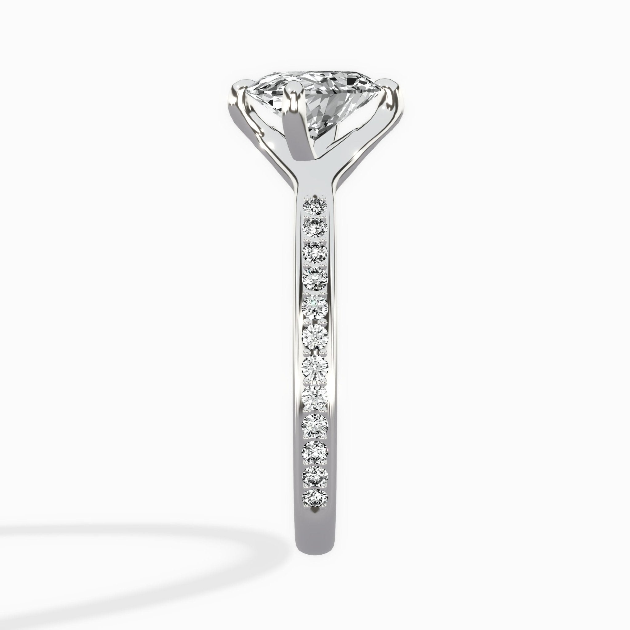 Split Shank Pave Solitaire Ring Engagement Ring - The Better Diamonds