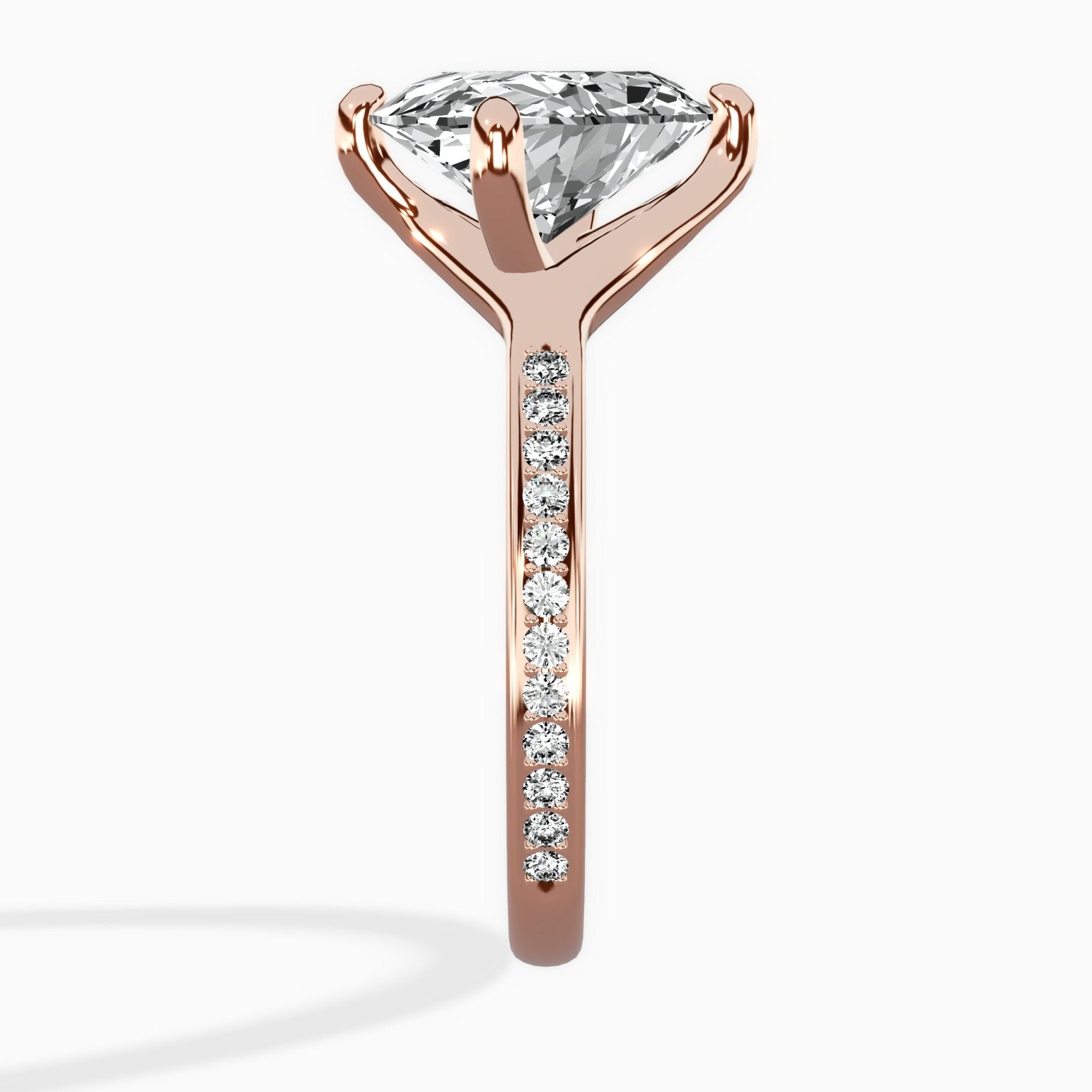 Split Shank Pave Solitaire Ring Engagement Ring - The Better Diamonds