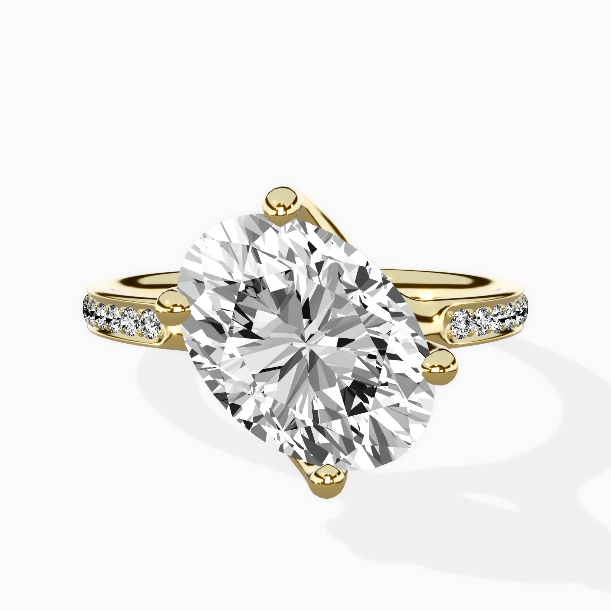 Split Shank Pave Solitaire Ring Engagement Ring - The Better Diamonds
