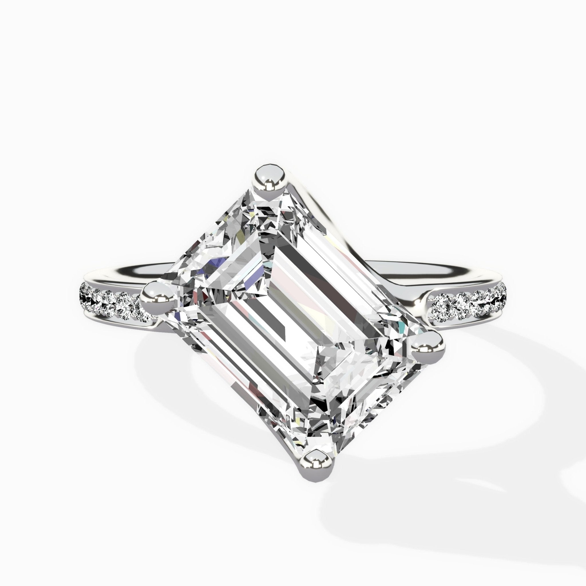 Split Shank Pave Solitaire Ring Engagement Ring - The Better Diamonds