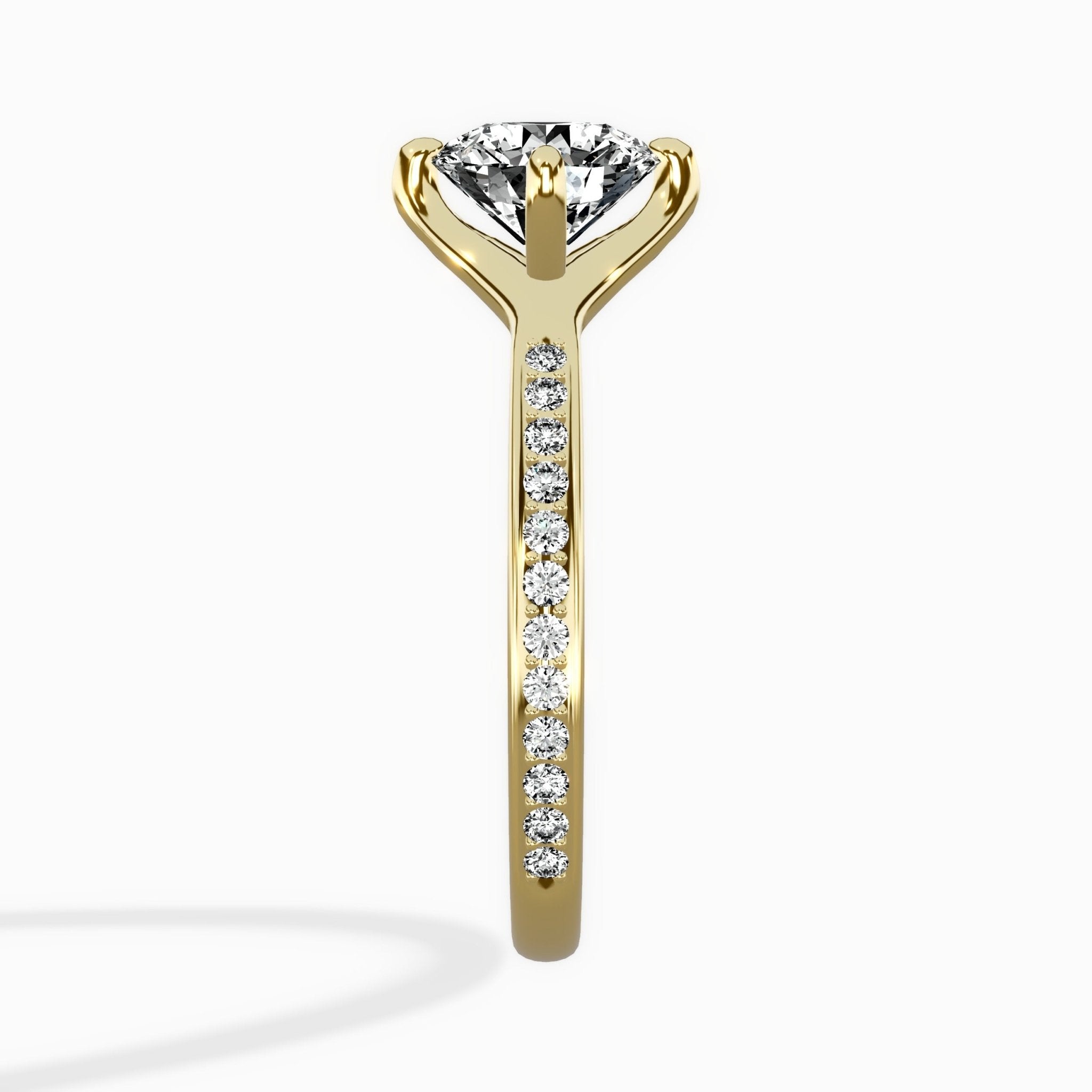 Split Shank Pave Solitaire Ring Engagement Ring - The Better Diamonds