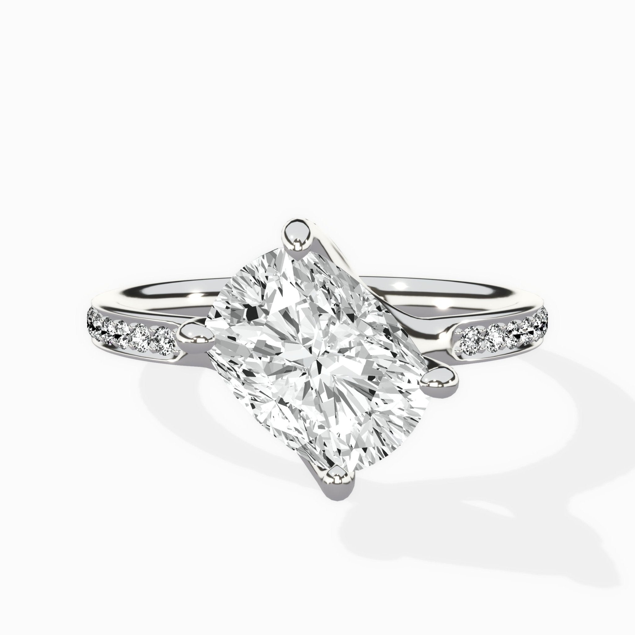 Split Shank Pave Solitaire Ring Engagement Ring - The Better Diamonds