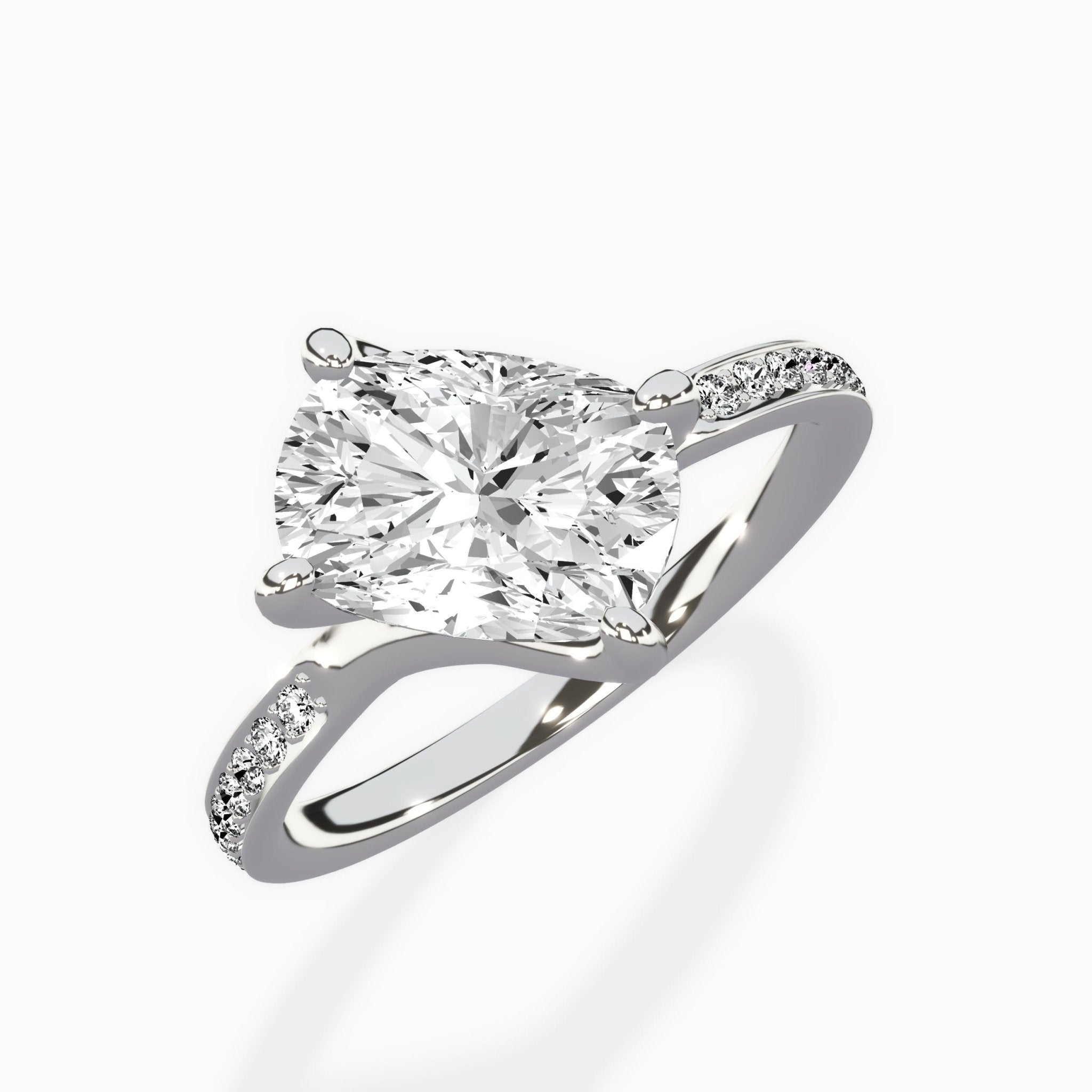 Split Shank Pave Solitaire Ring Engagement Ring - The Better Diamonds