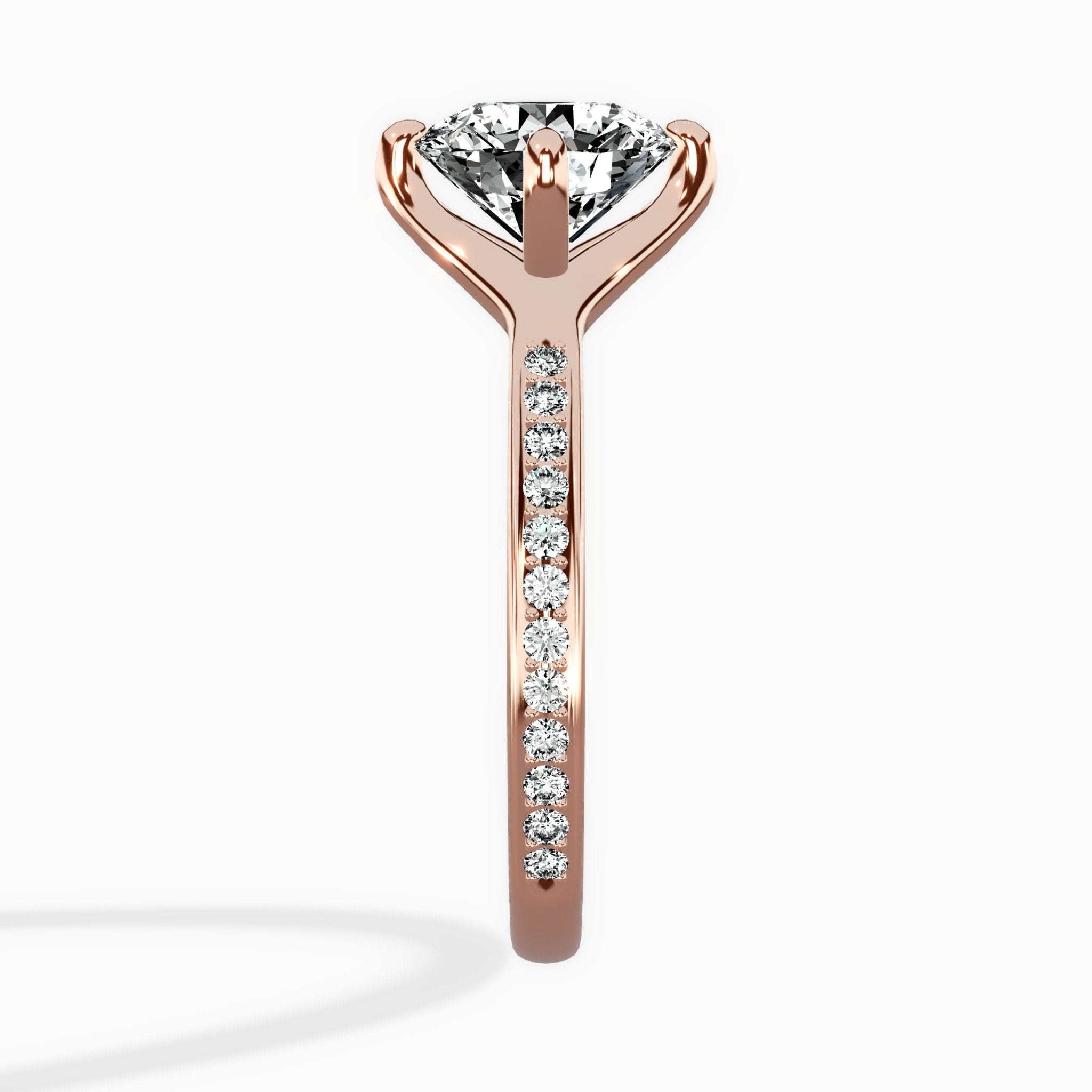 Split Shank Pave Solitaire Ring Engagement Ring - The Better Diamonds