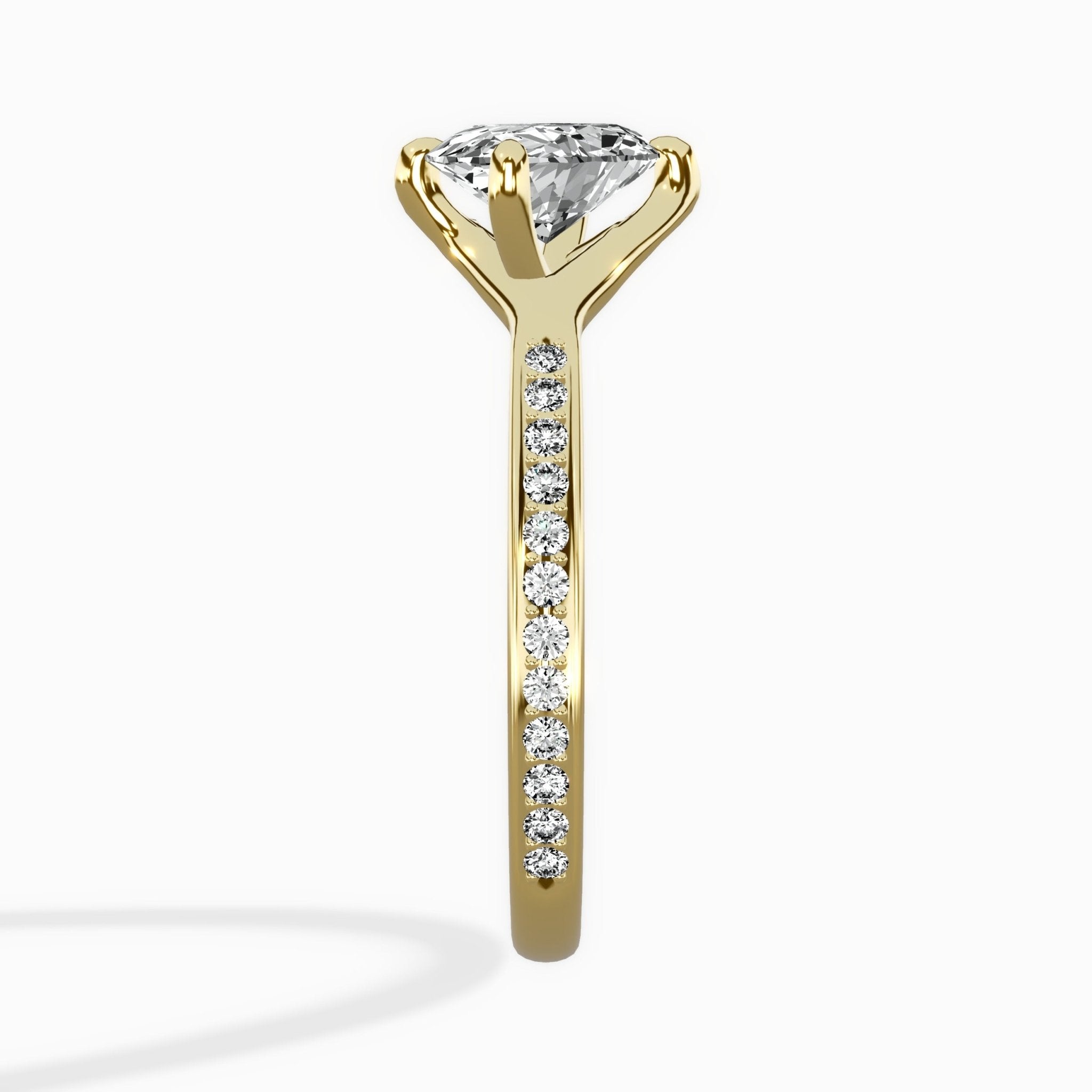 Split Shank Pave Solitaire Ring Engagement Ring - The Better Diamonds