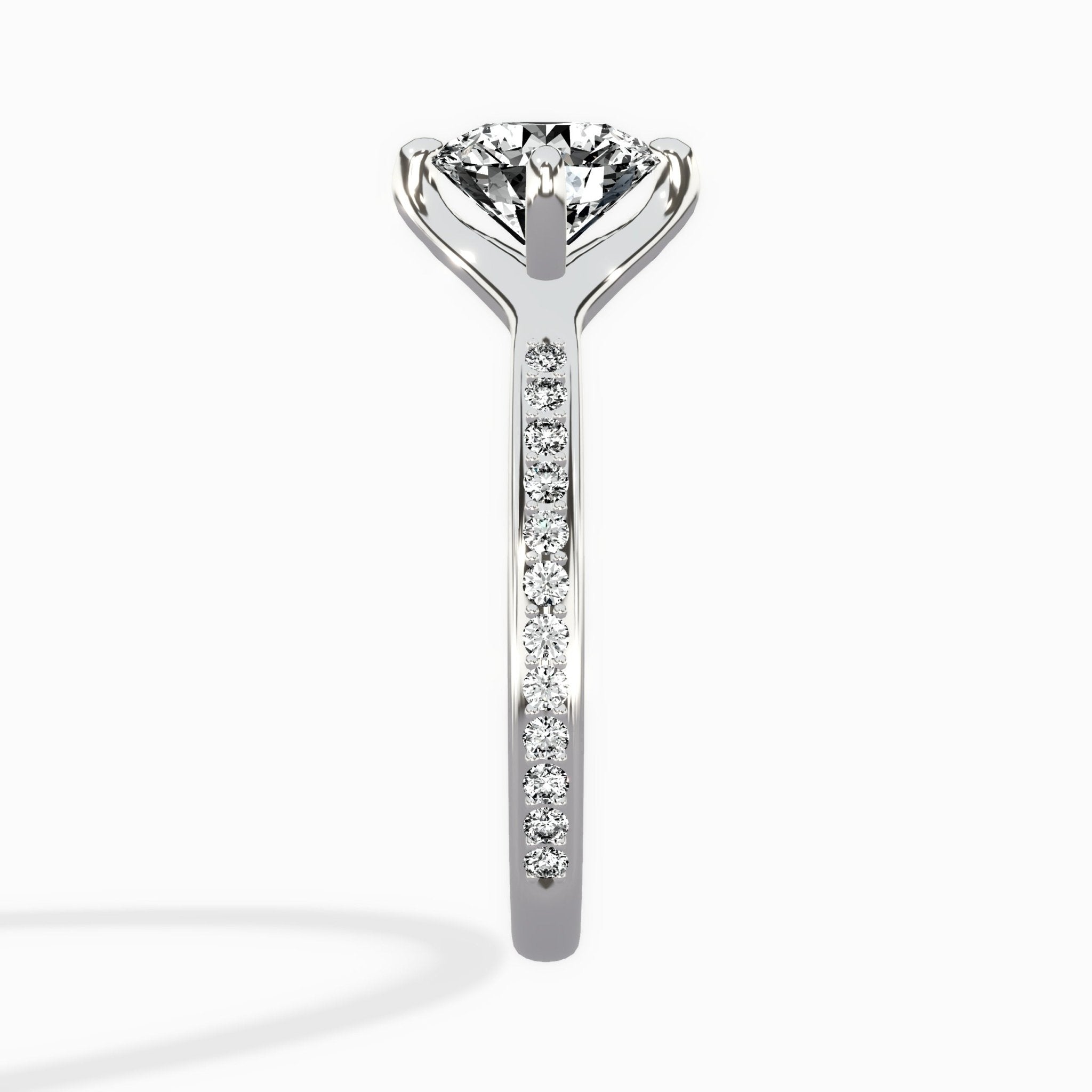 Split Shank Pave Solitaire Ring Engagement Ring - The Better Diamonds