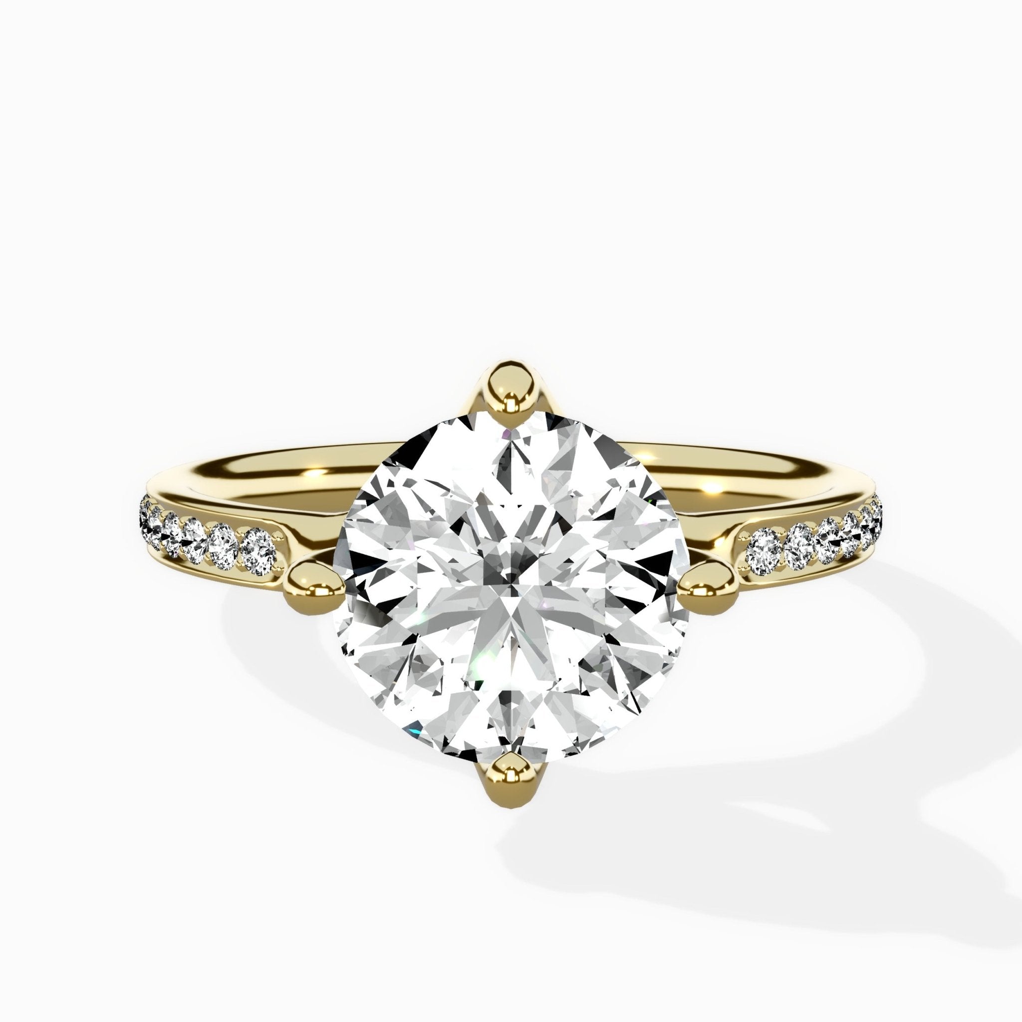 Split Shank Pave Solitaire Ring Engagement Ring - The Better Diamonds