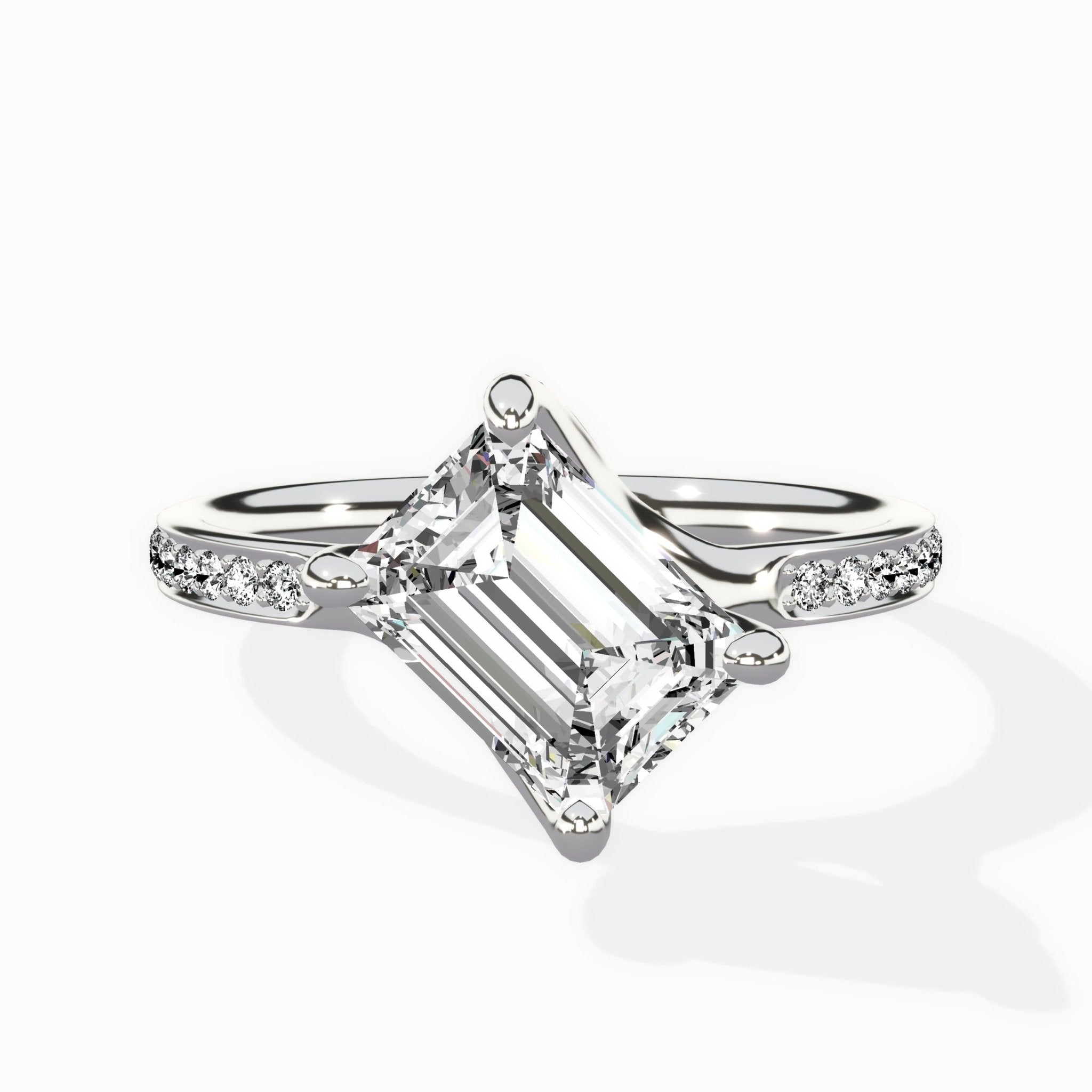 Split Shank Pave Solitaire Ring Engagement Ring - The Better Diamonds