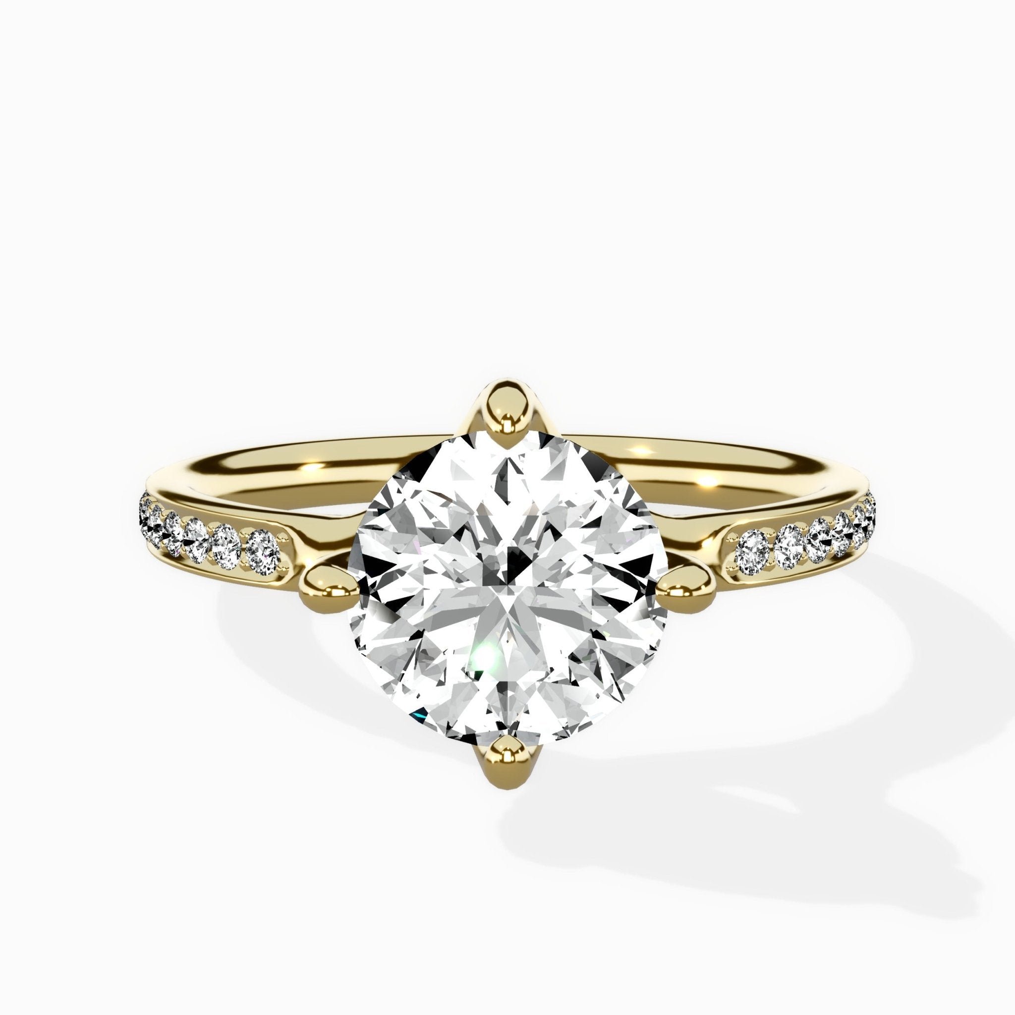 Split Shank Pave Solitaire Ring Engagement Ring - The Better Diamonds