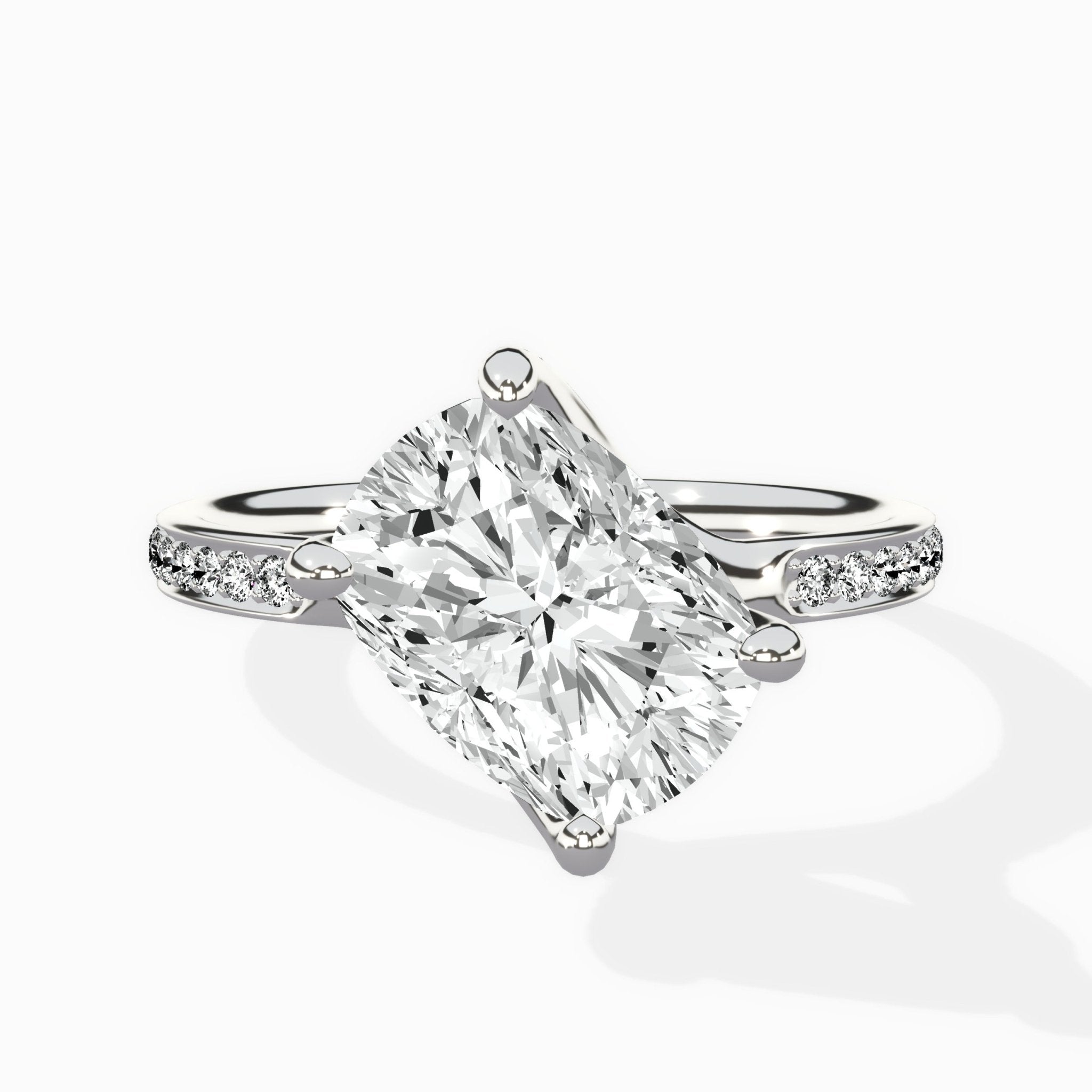 Split Shank Pave Solitaire Ring Engagement Ring - The Better Diamonds