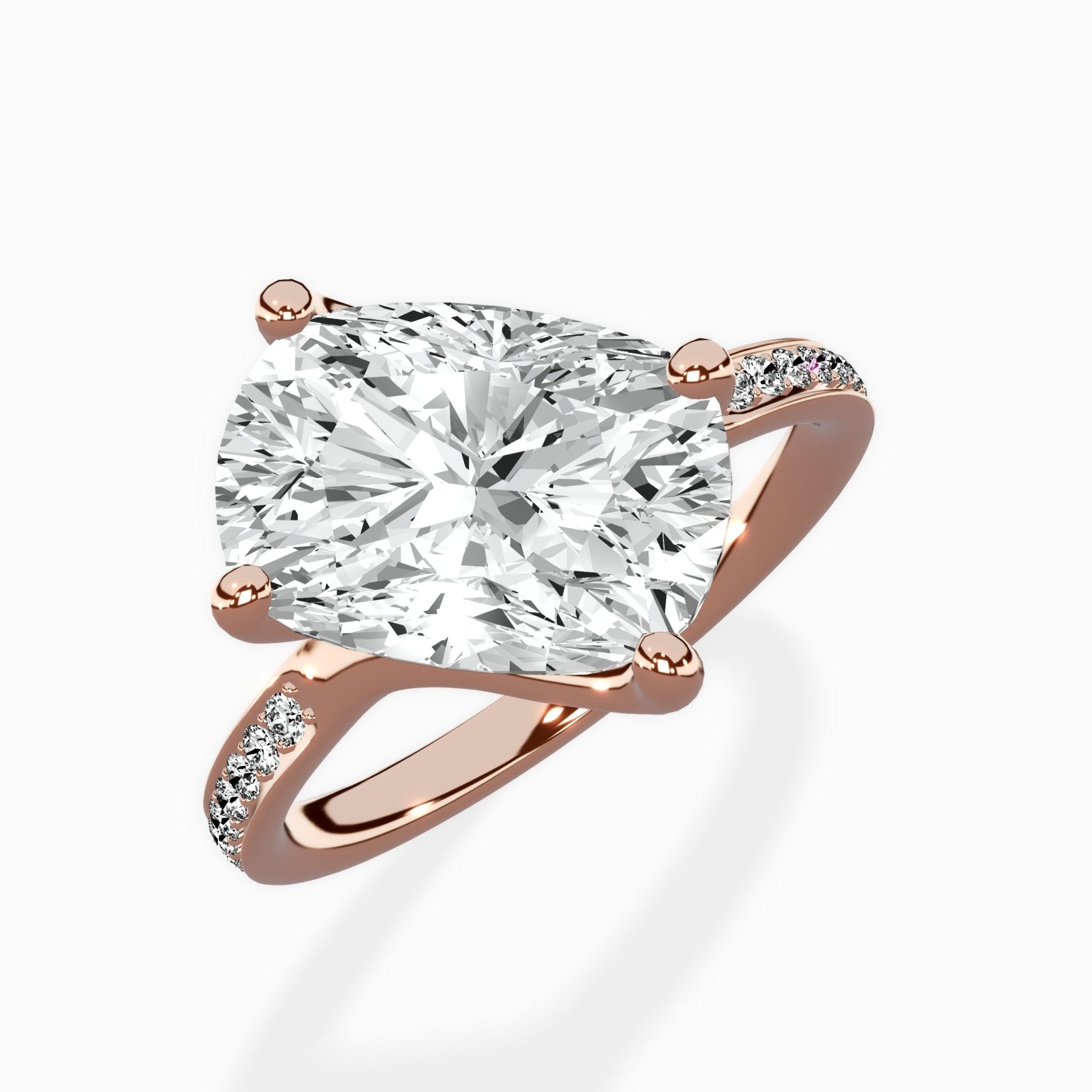 Split Shank Pave Solitaire Ring Engagement Ring - The Better Diamonds