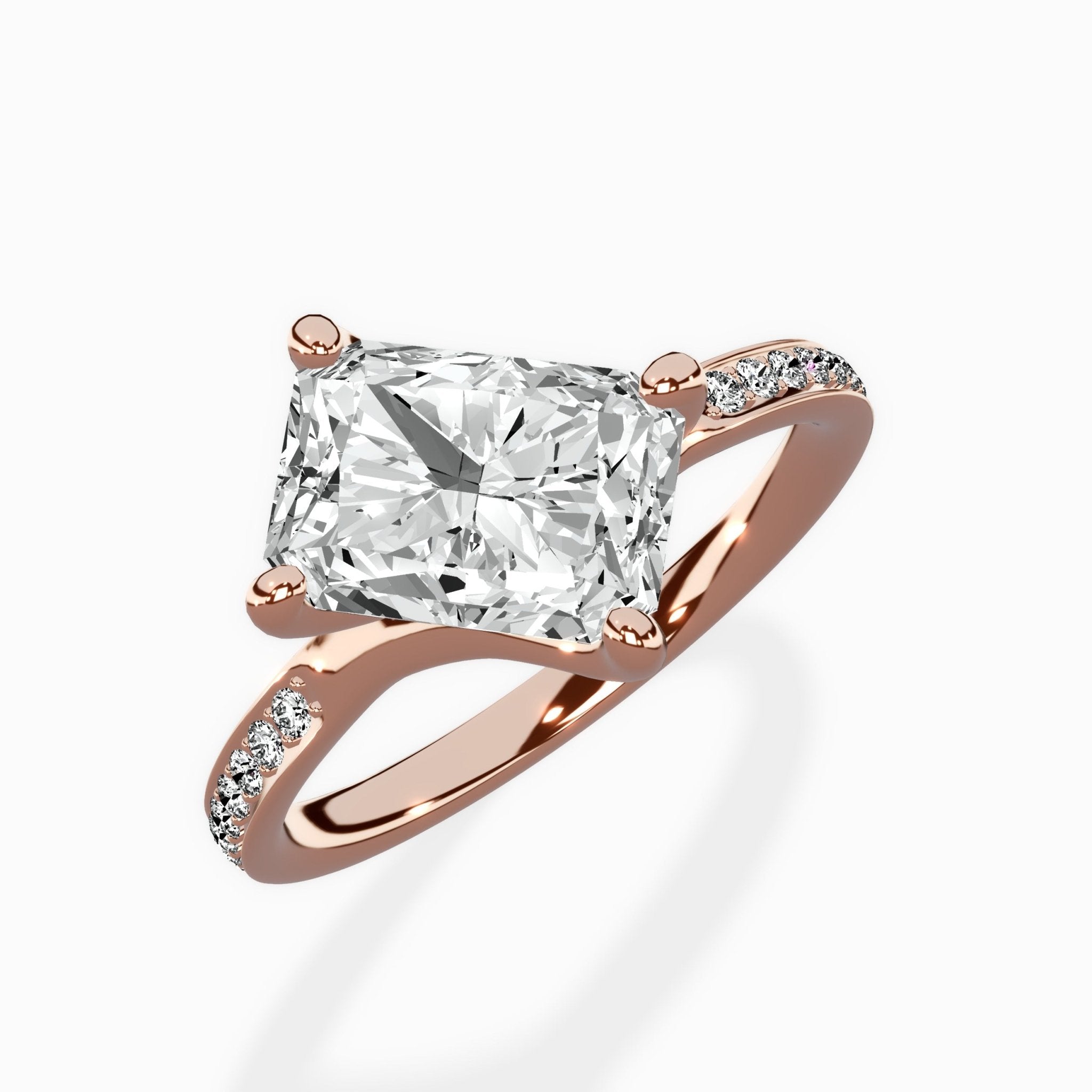 Split Shank Pave Solitaire Ring Engagement Ring - The Better Diamonds