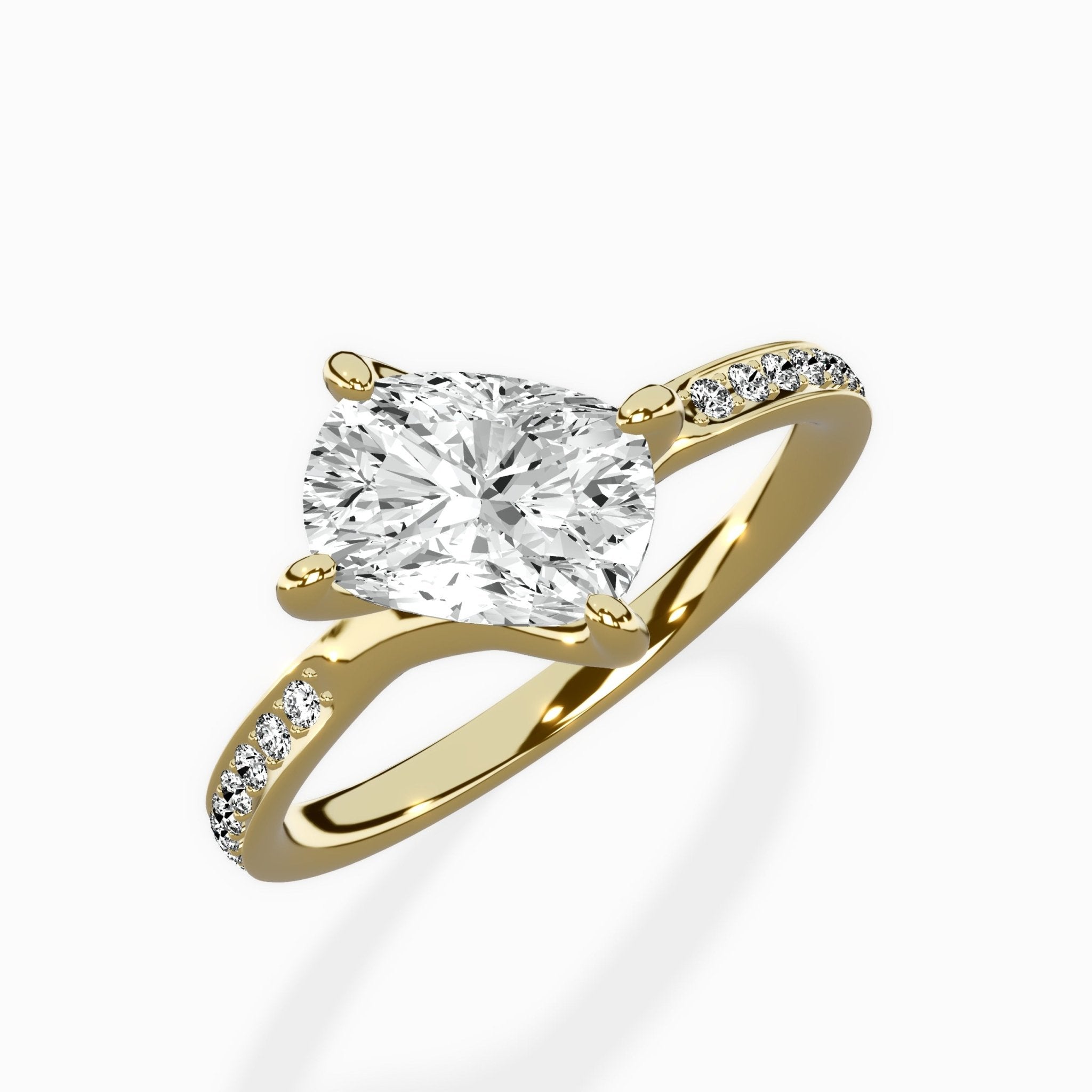 Split Shank Pave Solitaire Ring Engagement Ring - The Better Diamonds