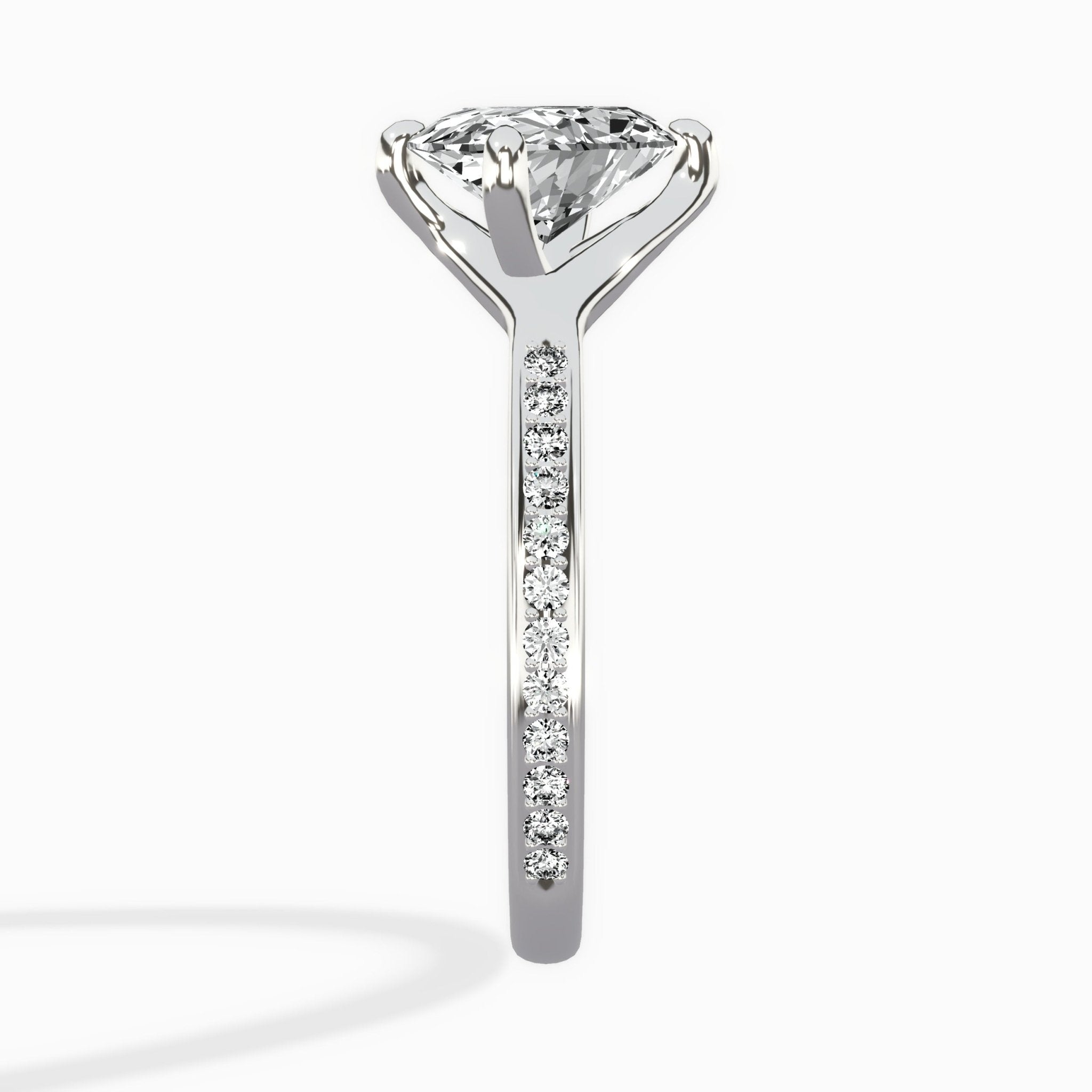 Split Shank Pave Solitaire Ring Engagement Ring - The Better Diamonds