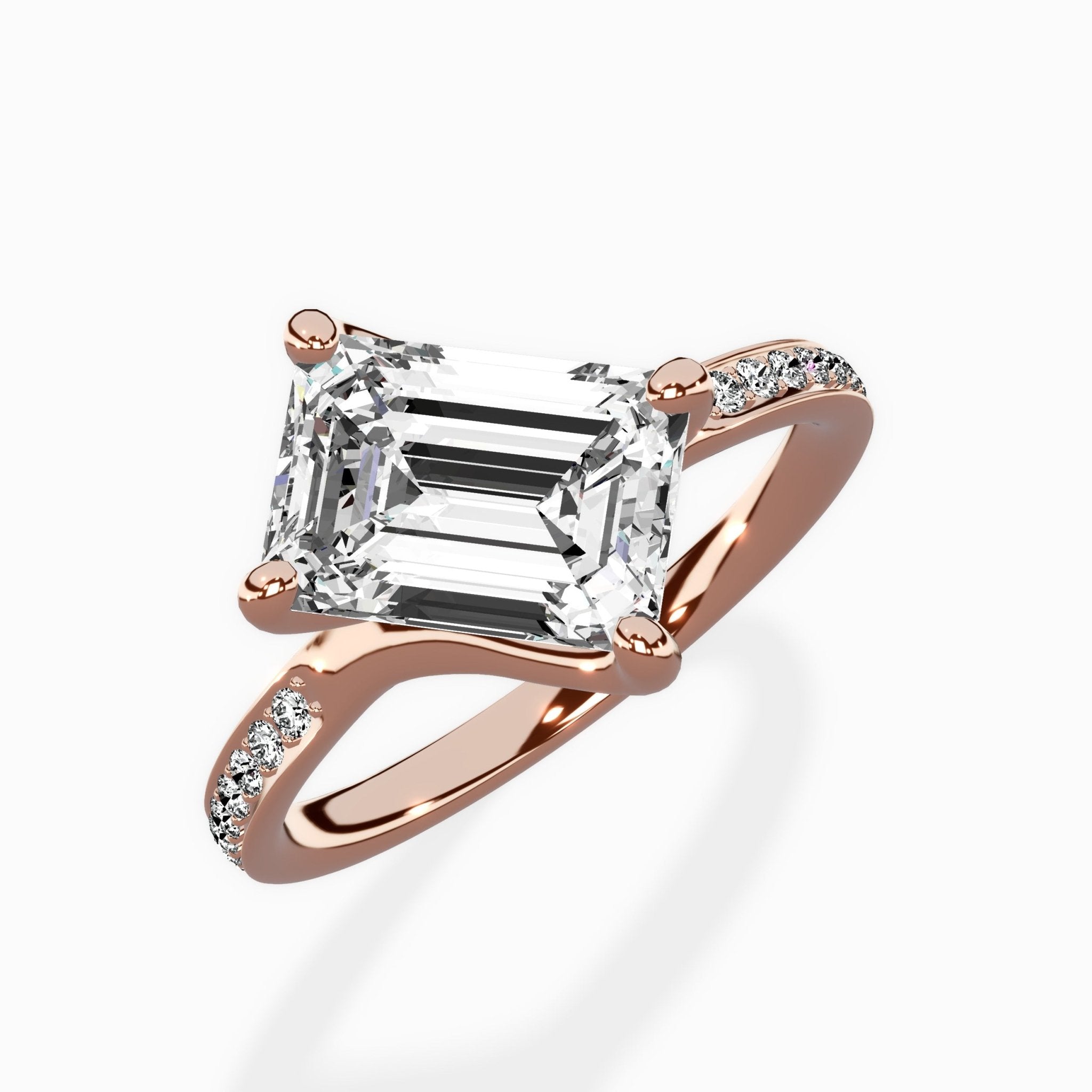 Split Shank Pave Solitaire Ring Engagement Ring - The Better Diamonds