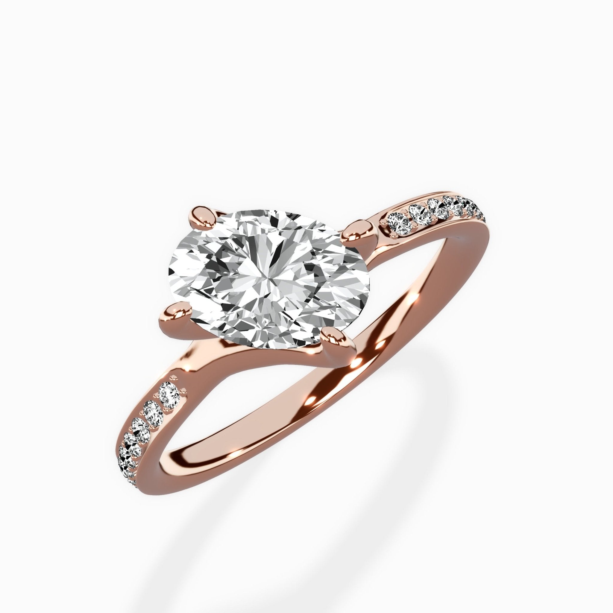 Split Shank Pave Solitaire Ring Engagement Ring - The Better Diamonds