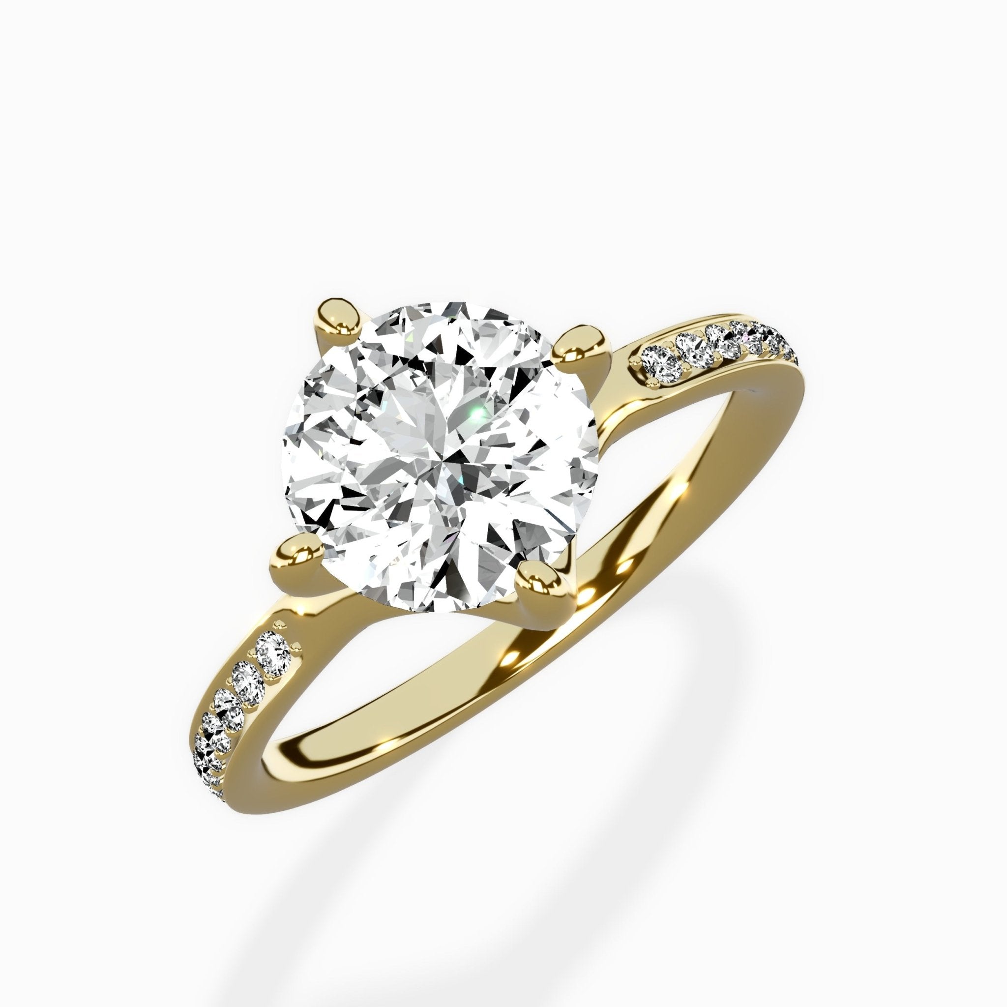 Split Shank Pave Solitaire Ring Engagement Ring - The Better Diamonds