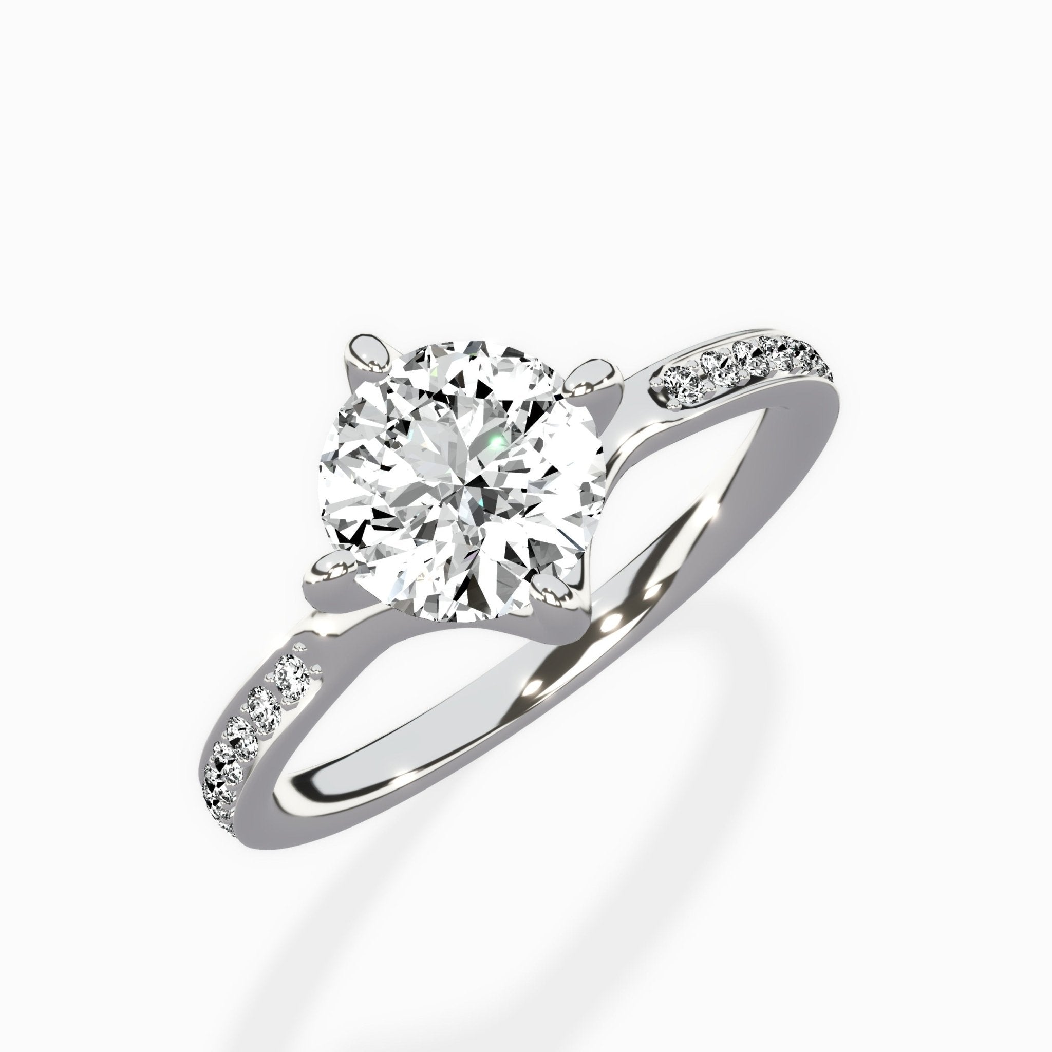 Split Shank Pave Solitaire Ring Engagement Ring - The Better Diamonds
