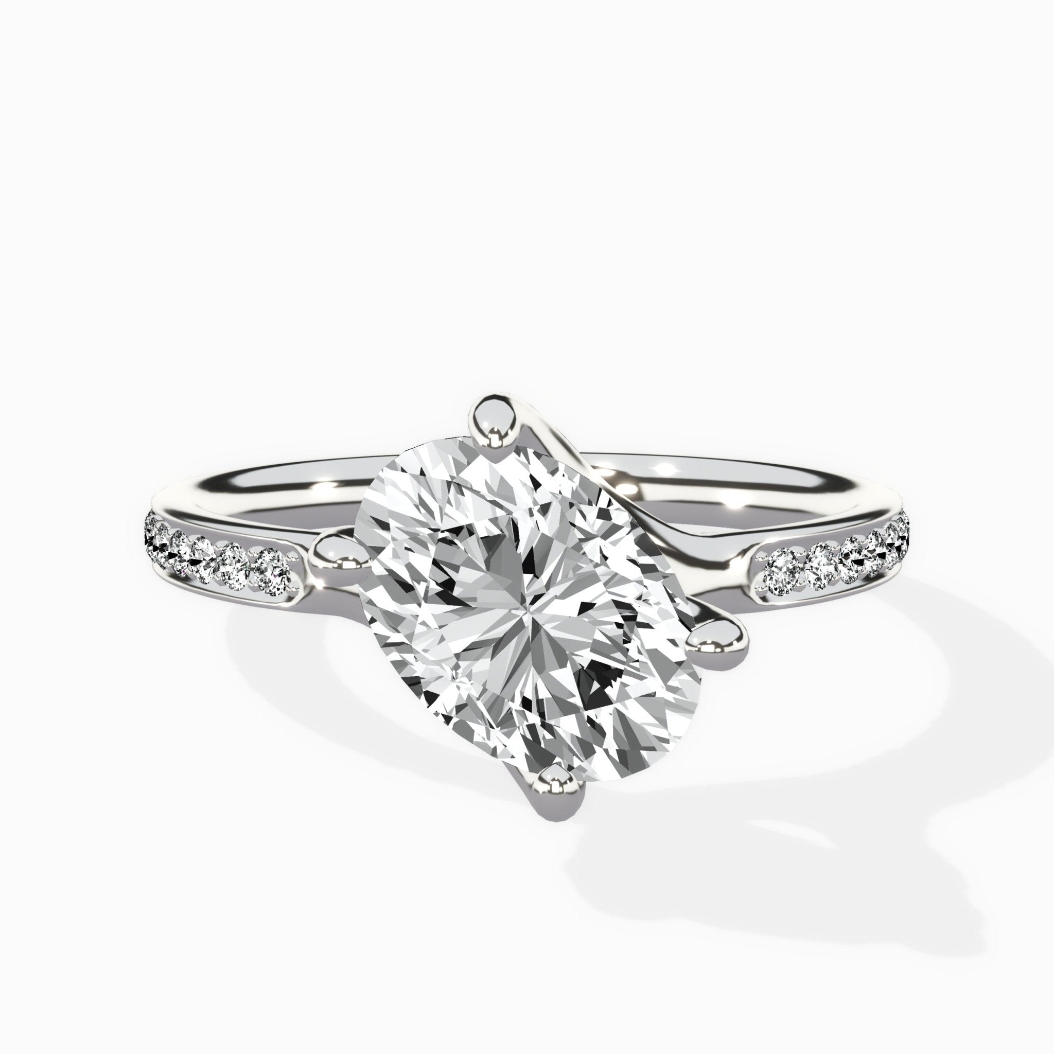 Split Shank Pave Solitaire Ring Engagement Ring - The Better Diamonds
