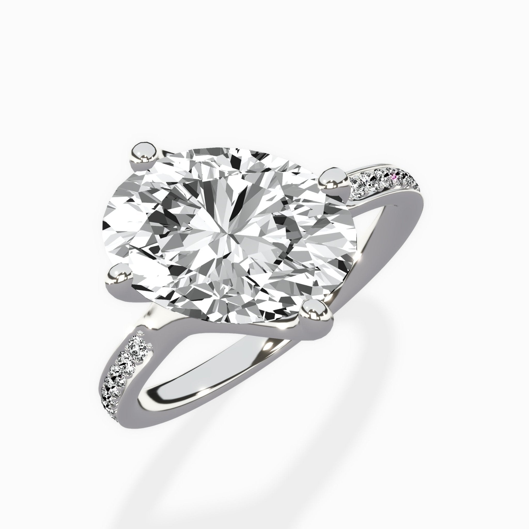 Split Shank Pave Solitaire Ring Engagement Ring - The Better Diamonds