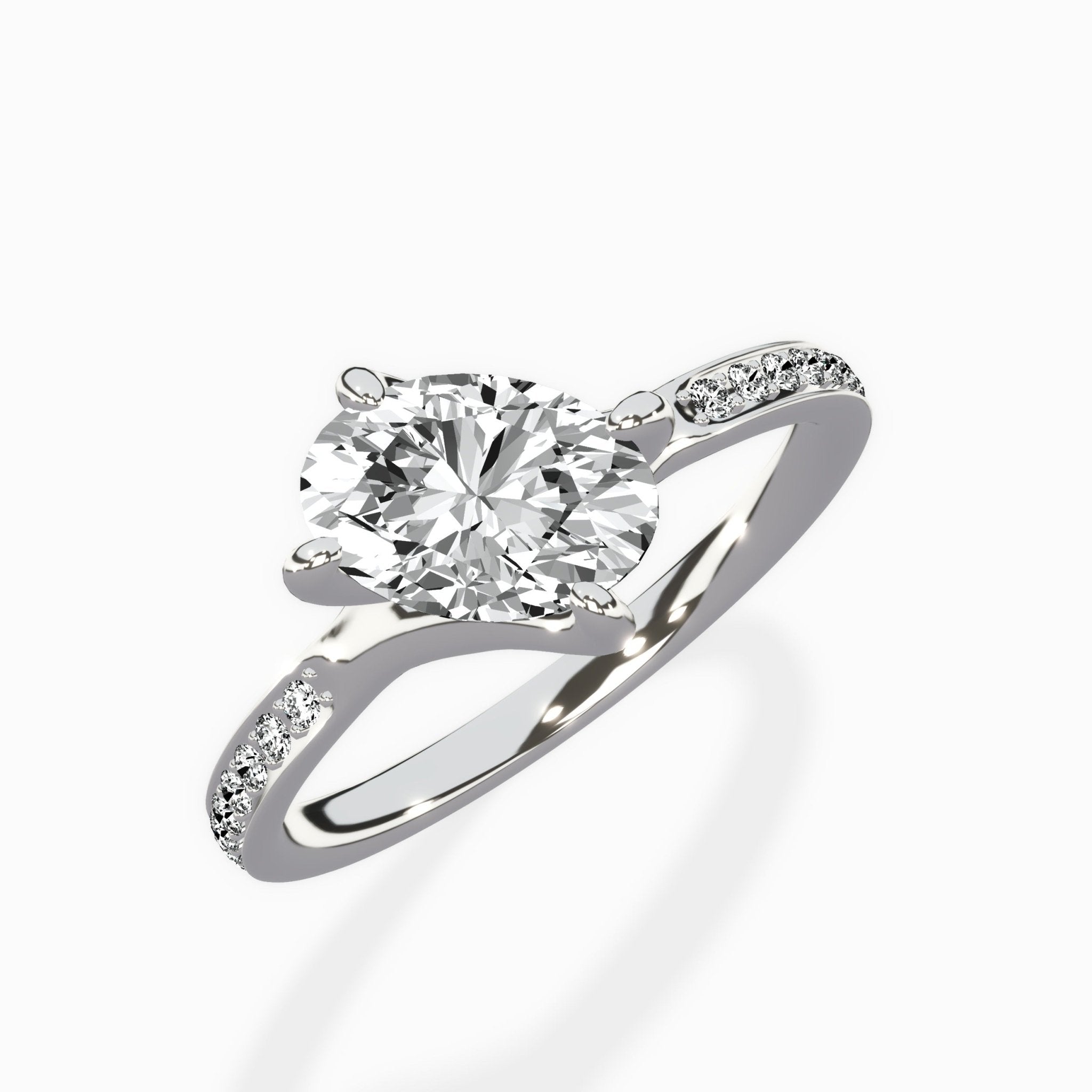 Split Shank Pave Solitaire Ring Engagement Ring - The Better Diamonds